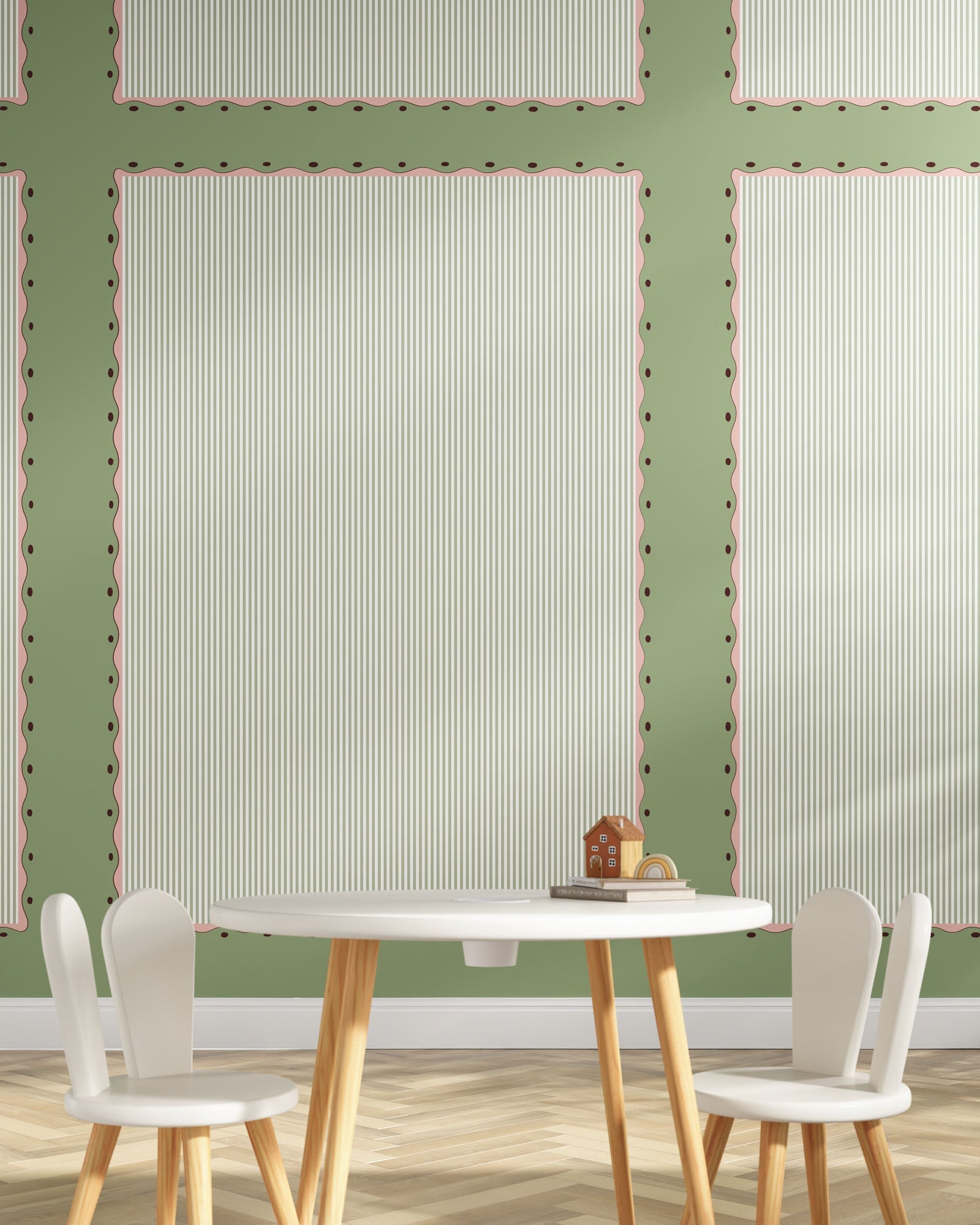 Scallop Stripe Wall Mural