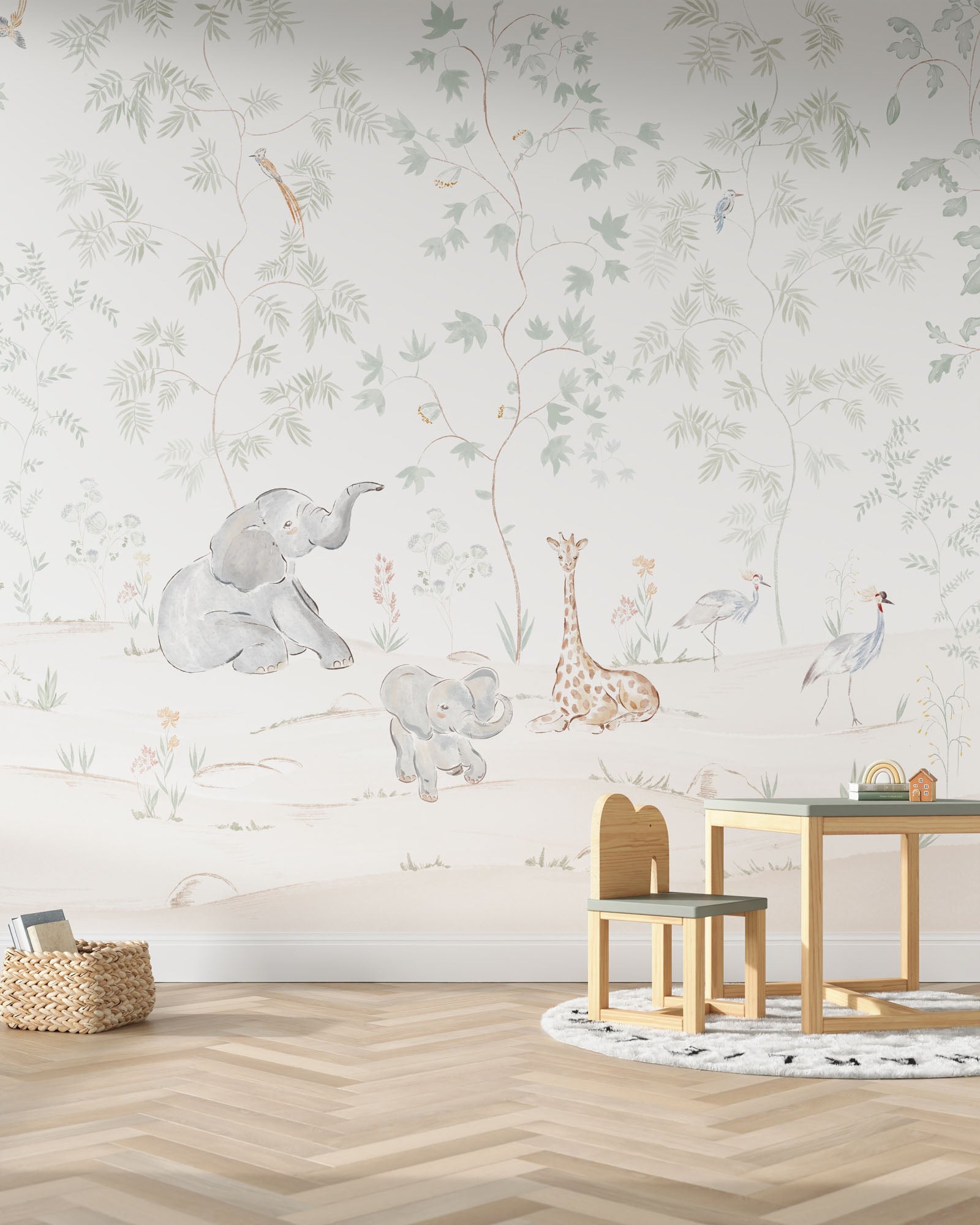 Safari Friends Wall Mural