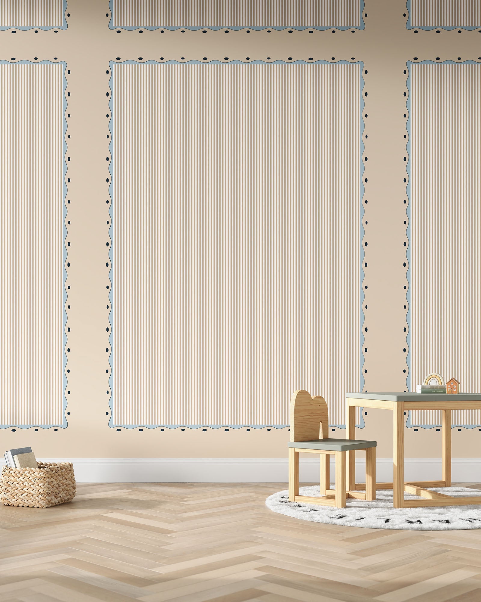 Scallop Stripe Wall Mural