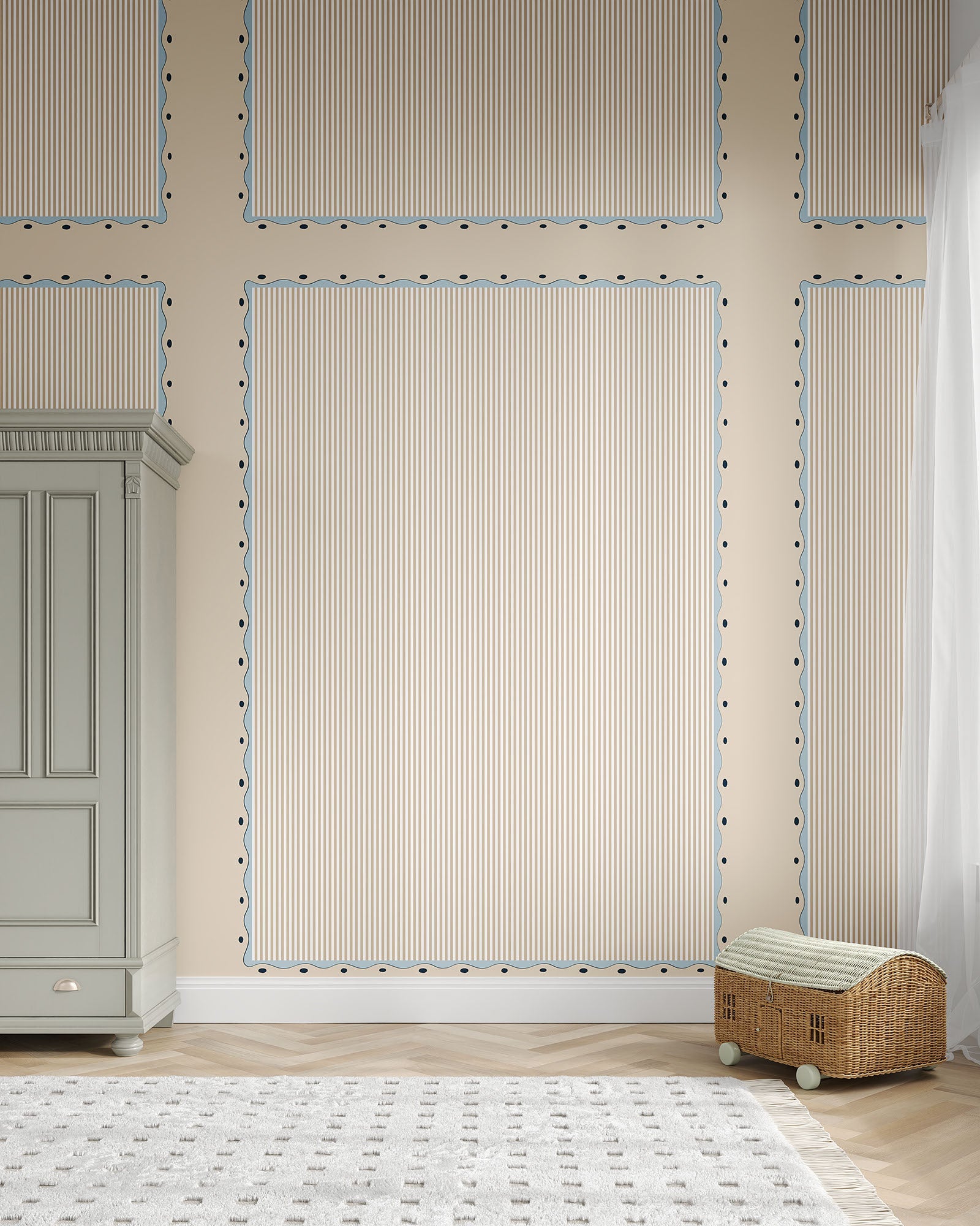 Scallop Stripe Wall Mural