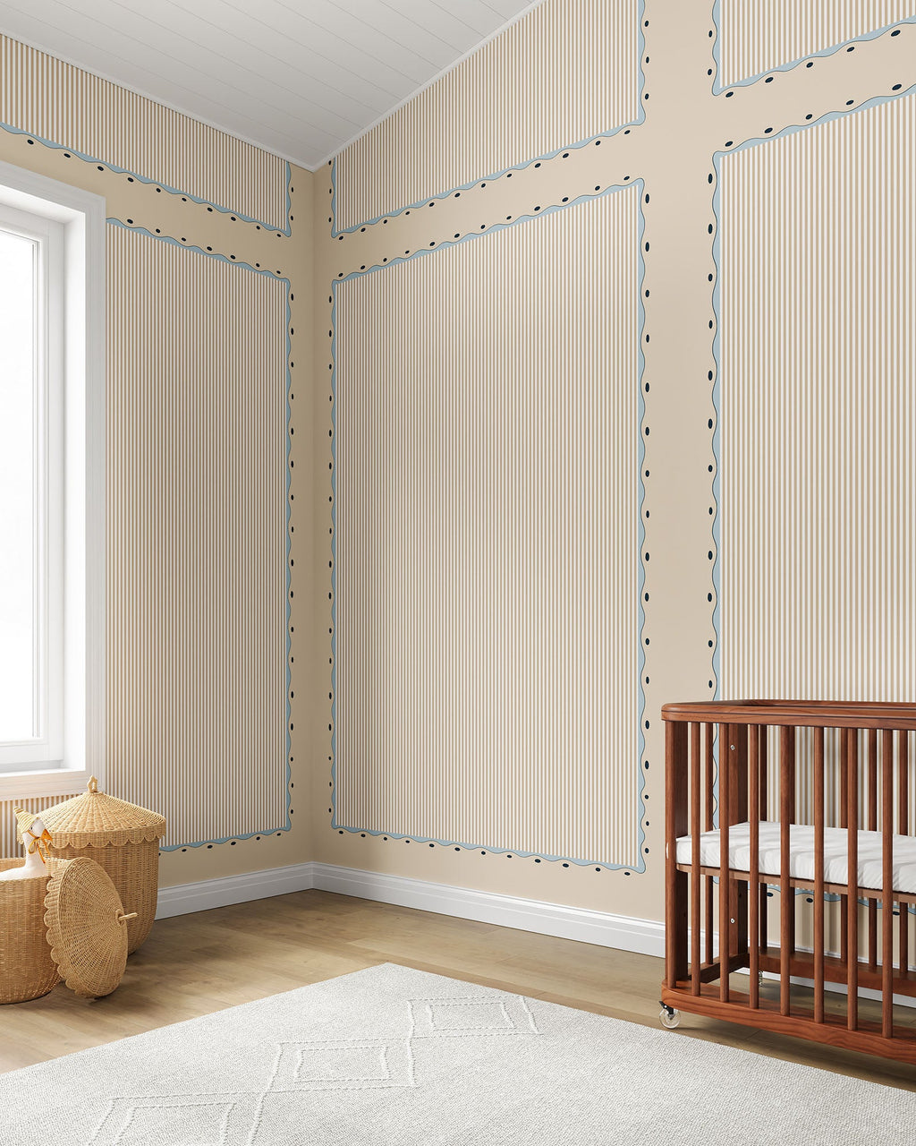 Scallop Stripe Wall Mural
