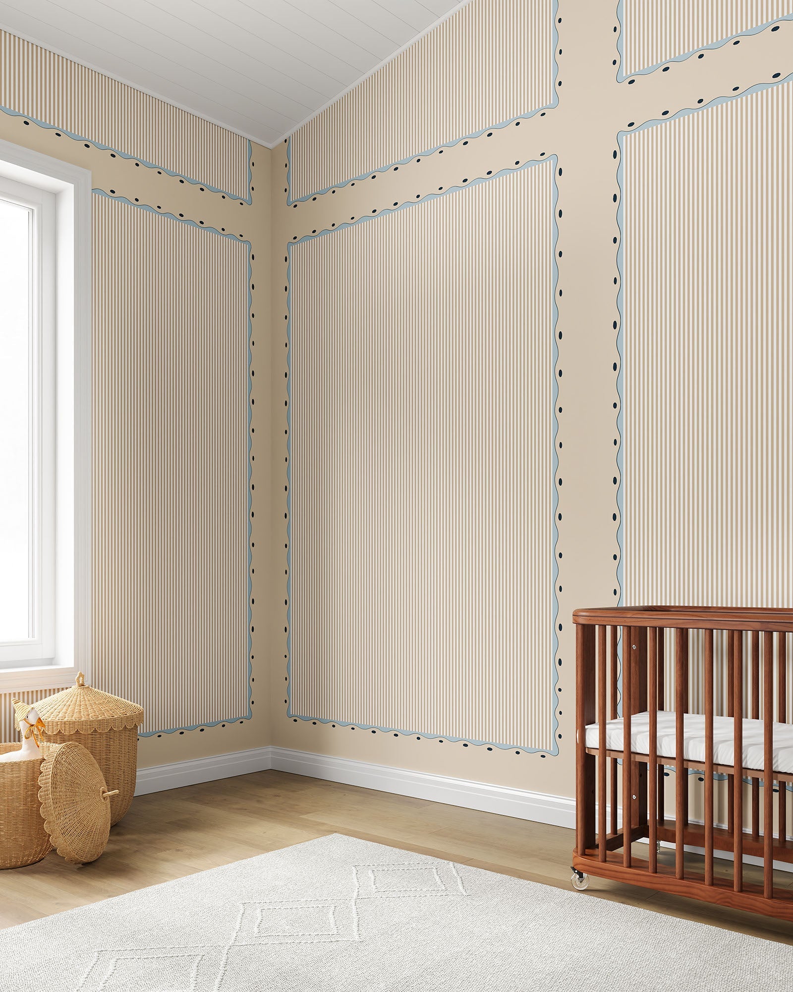 Scallop Stripe Wall Mural