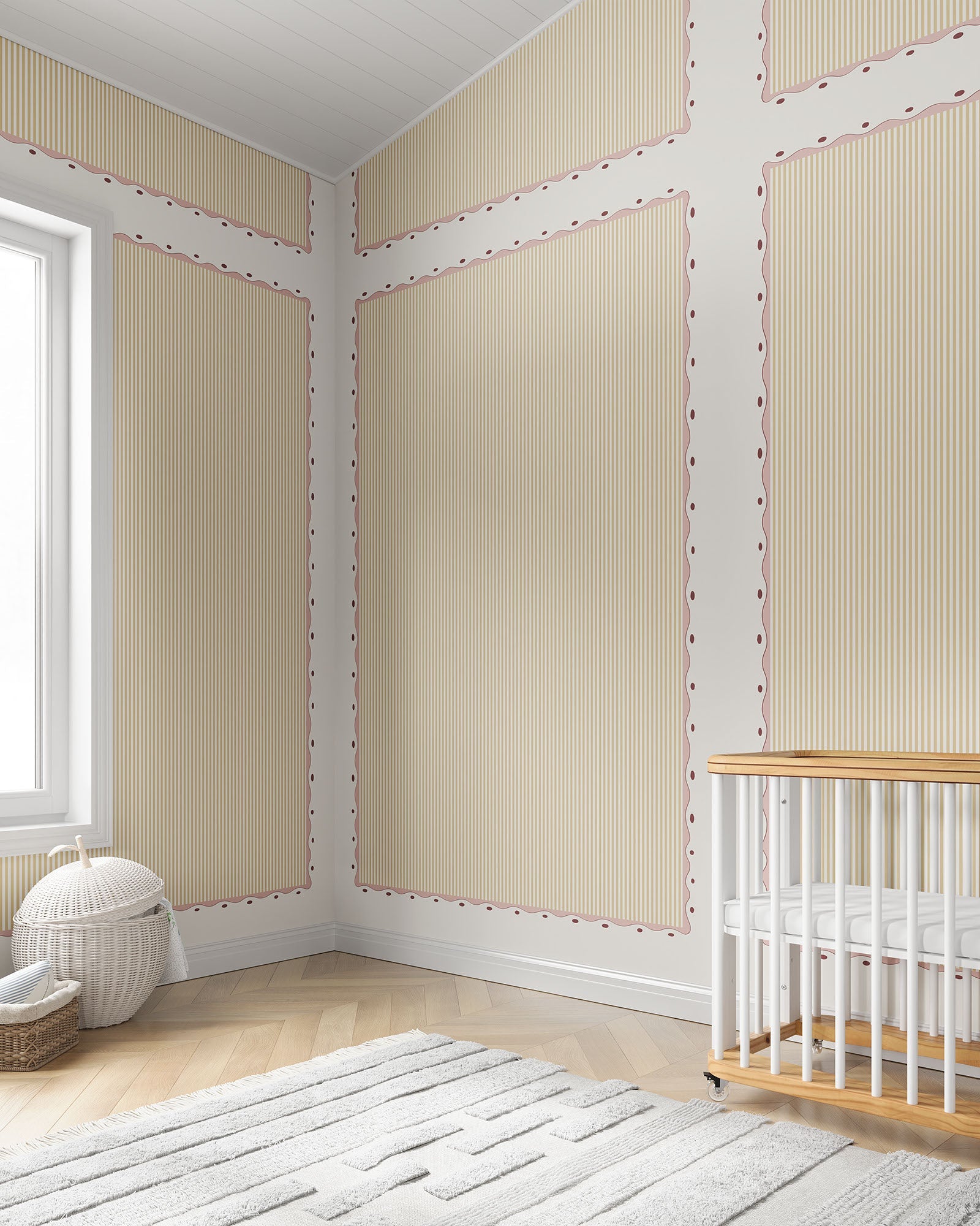 Scallop Stripe Wall Mural