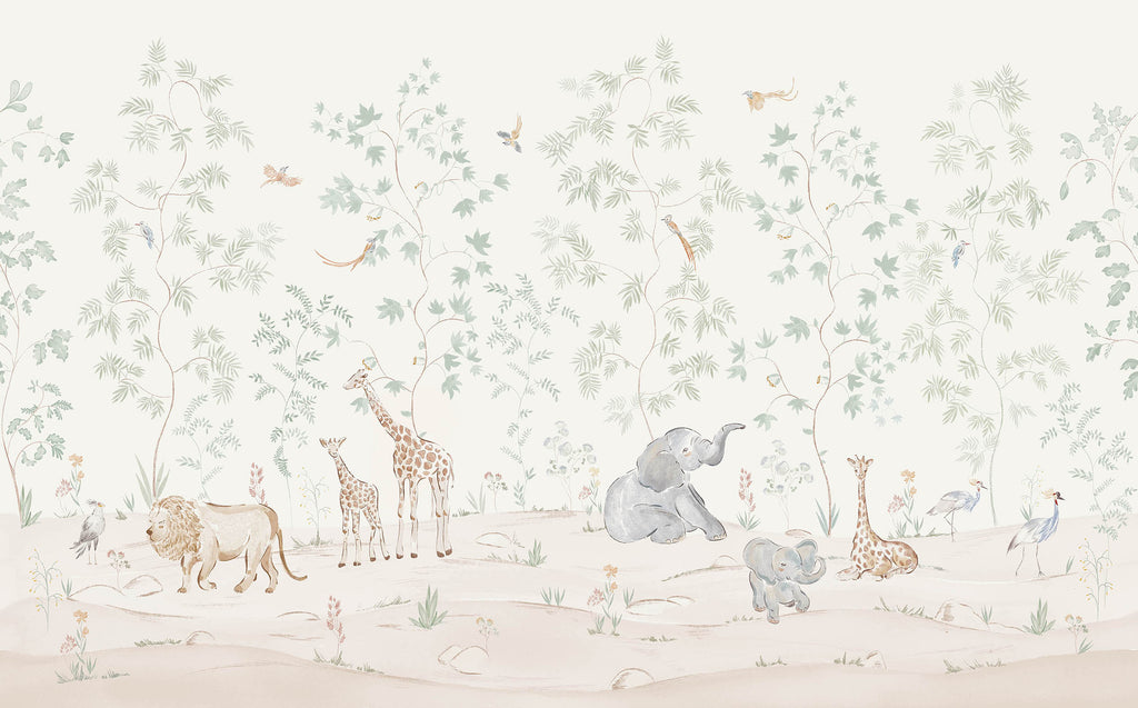Safari Friends Wall Mural