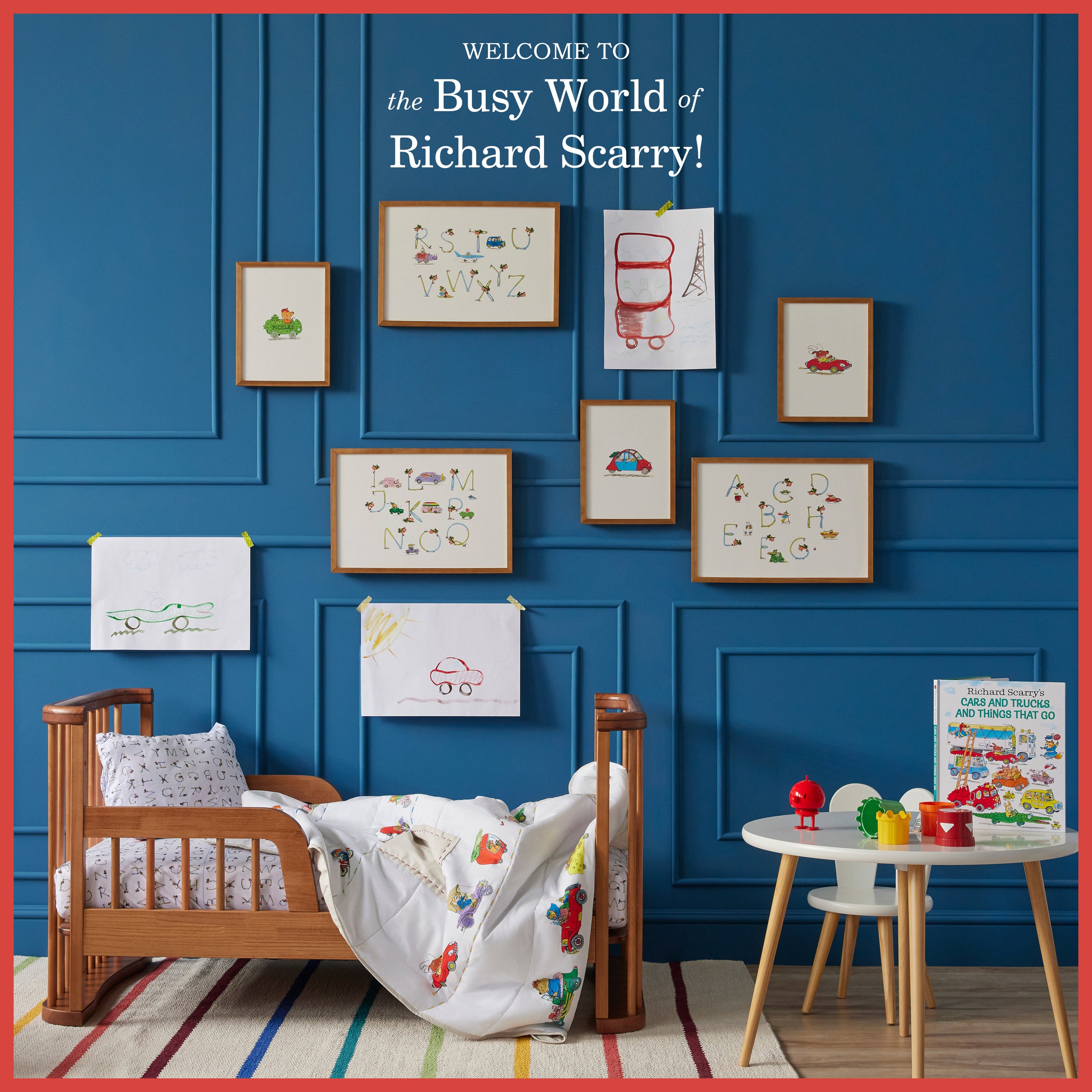 2-Seater Crayon Car Rug | Richard Scarry x Nestig