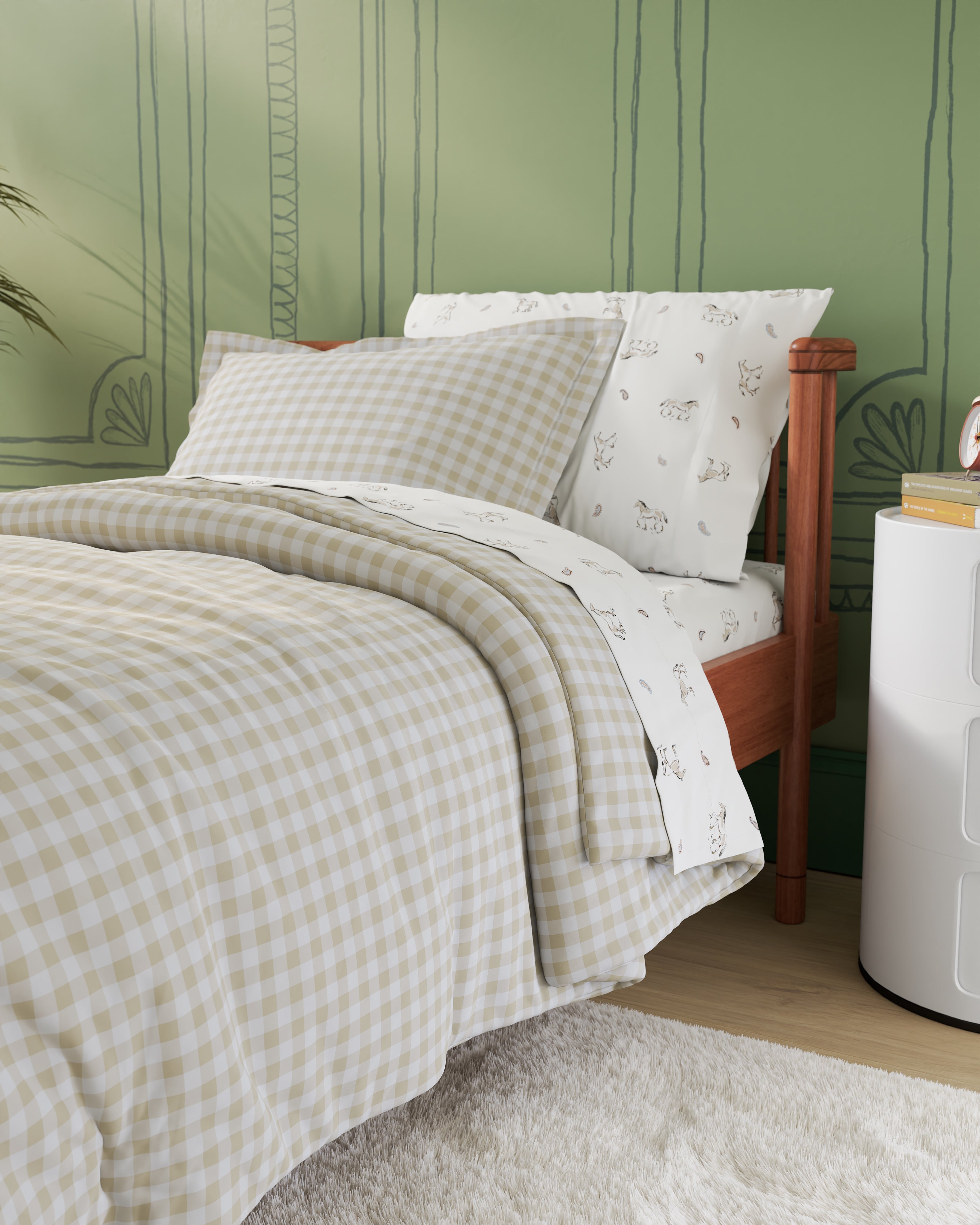 Gingham Twin Duvet Cover Set