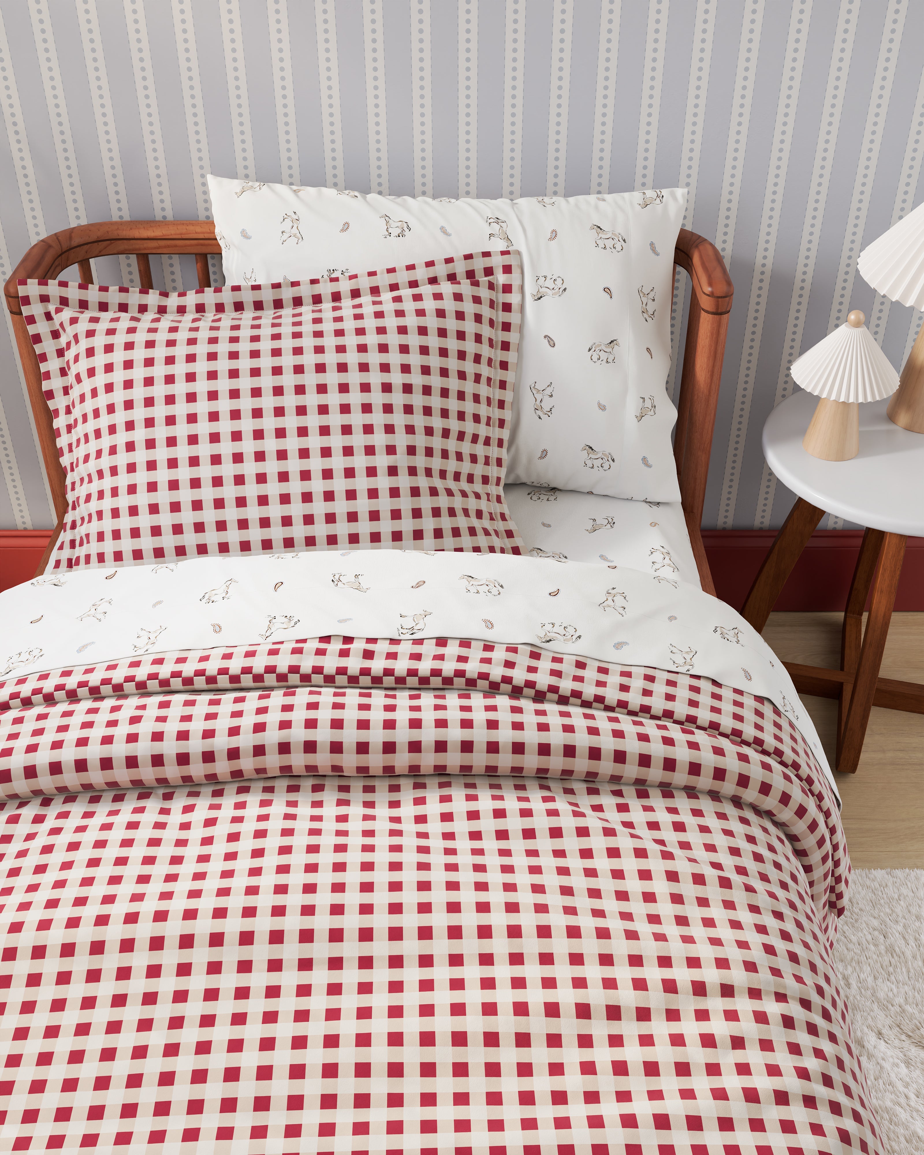 Gingham Twin Duvet Cover Set