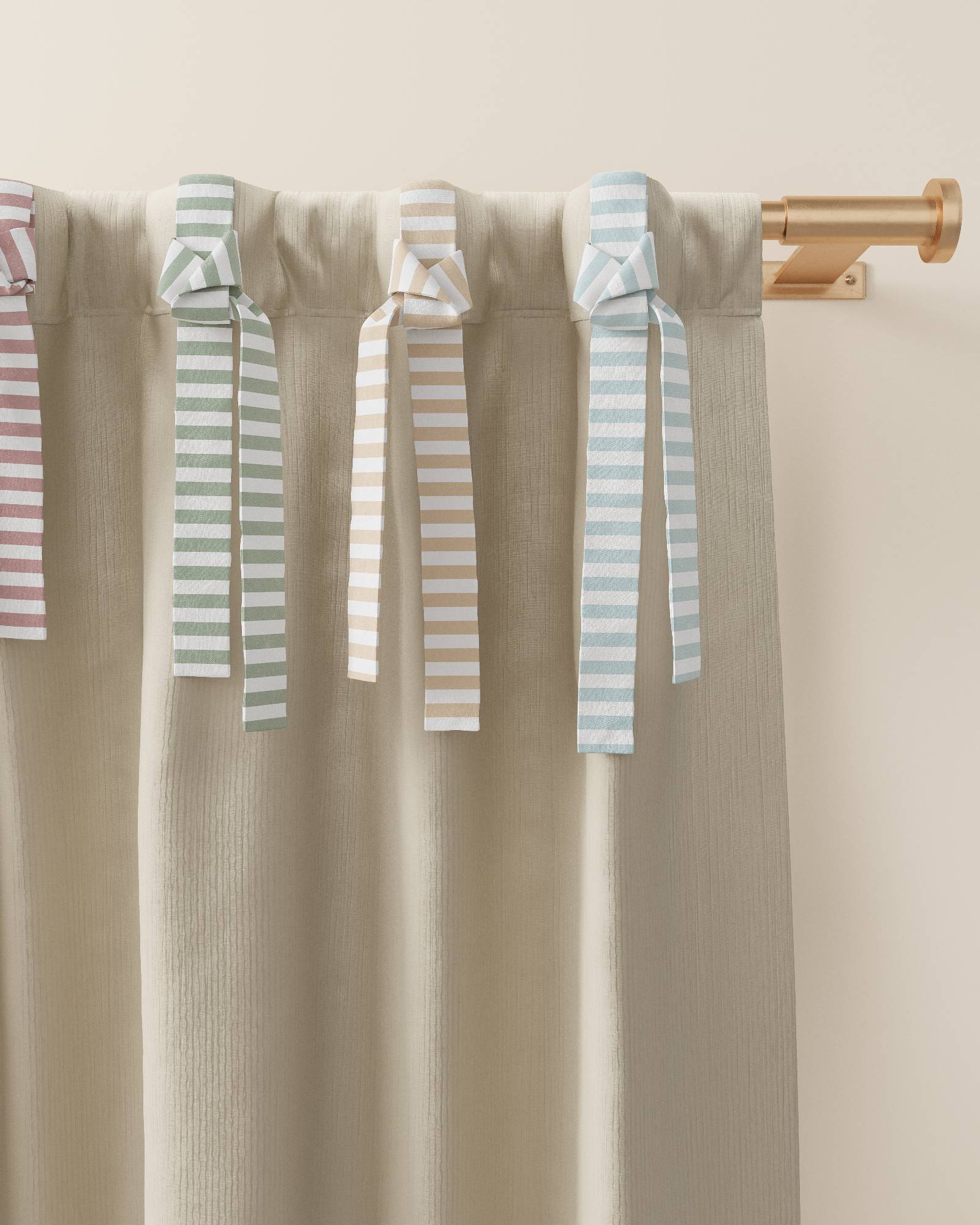 Striped Ties Blackout Curtain