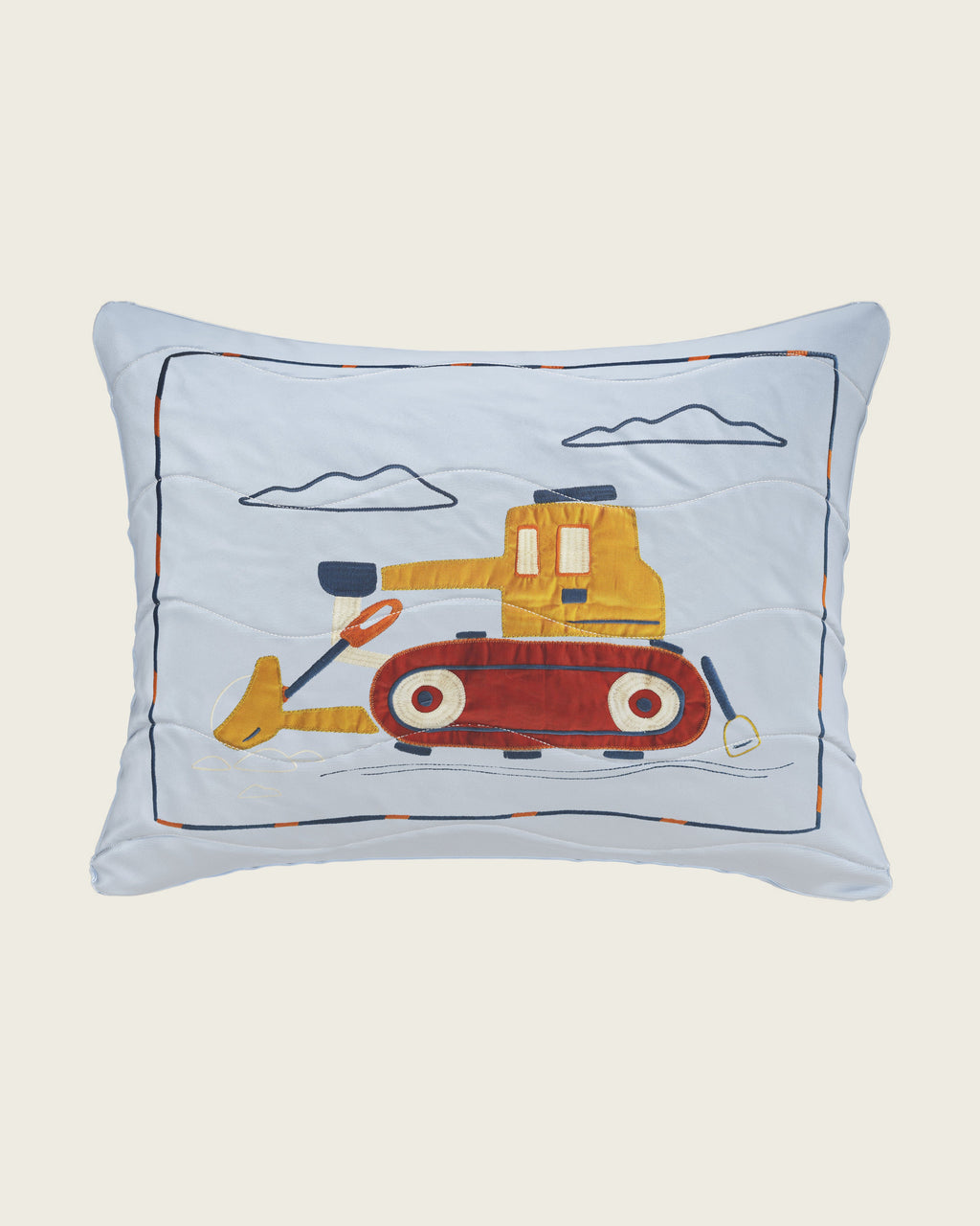 Road Work Embroidered Twin Sham