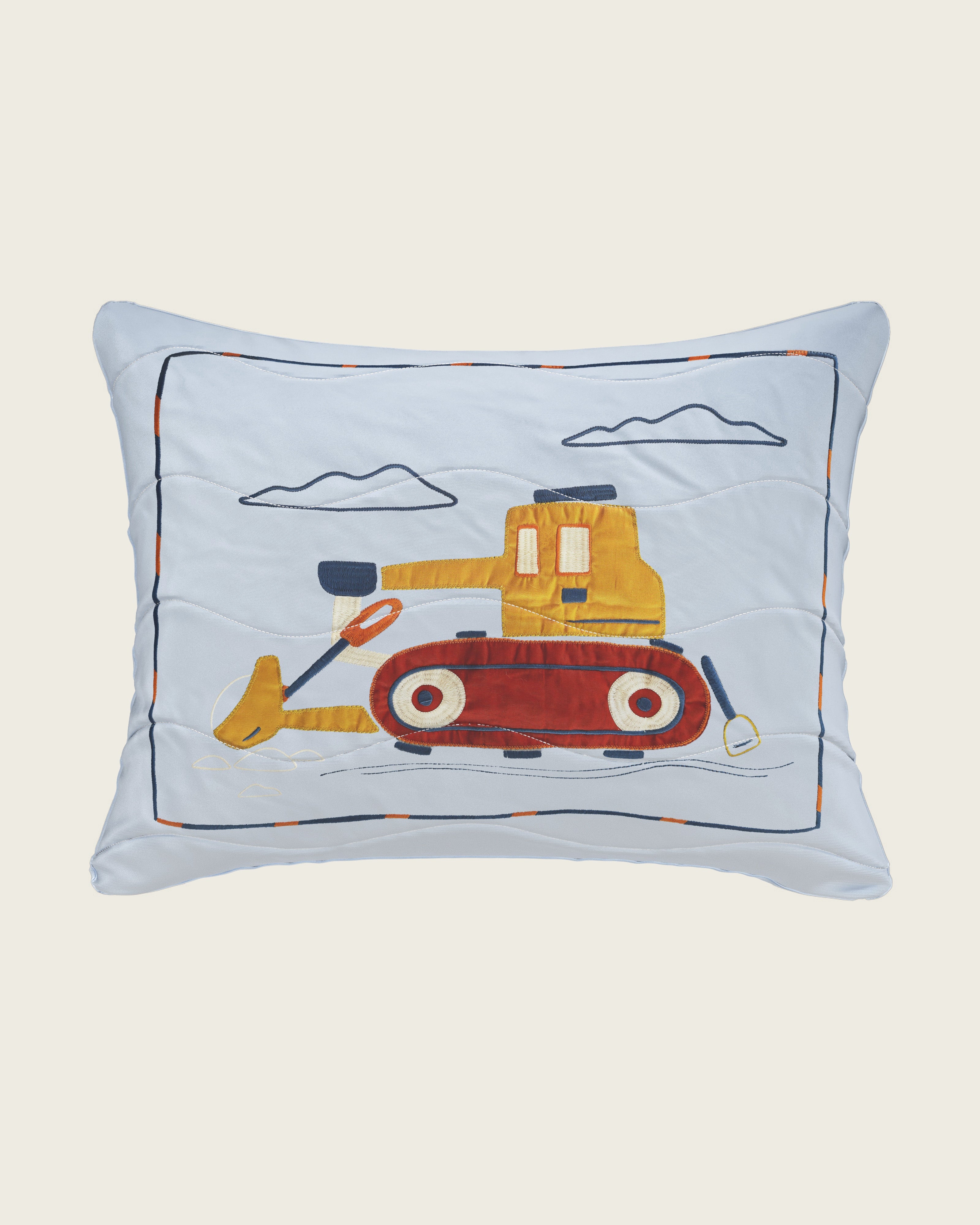 Road Work Embroidered Twin Sham