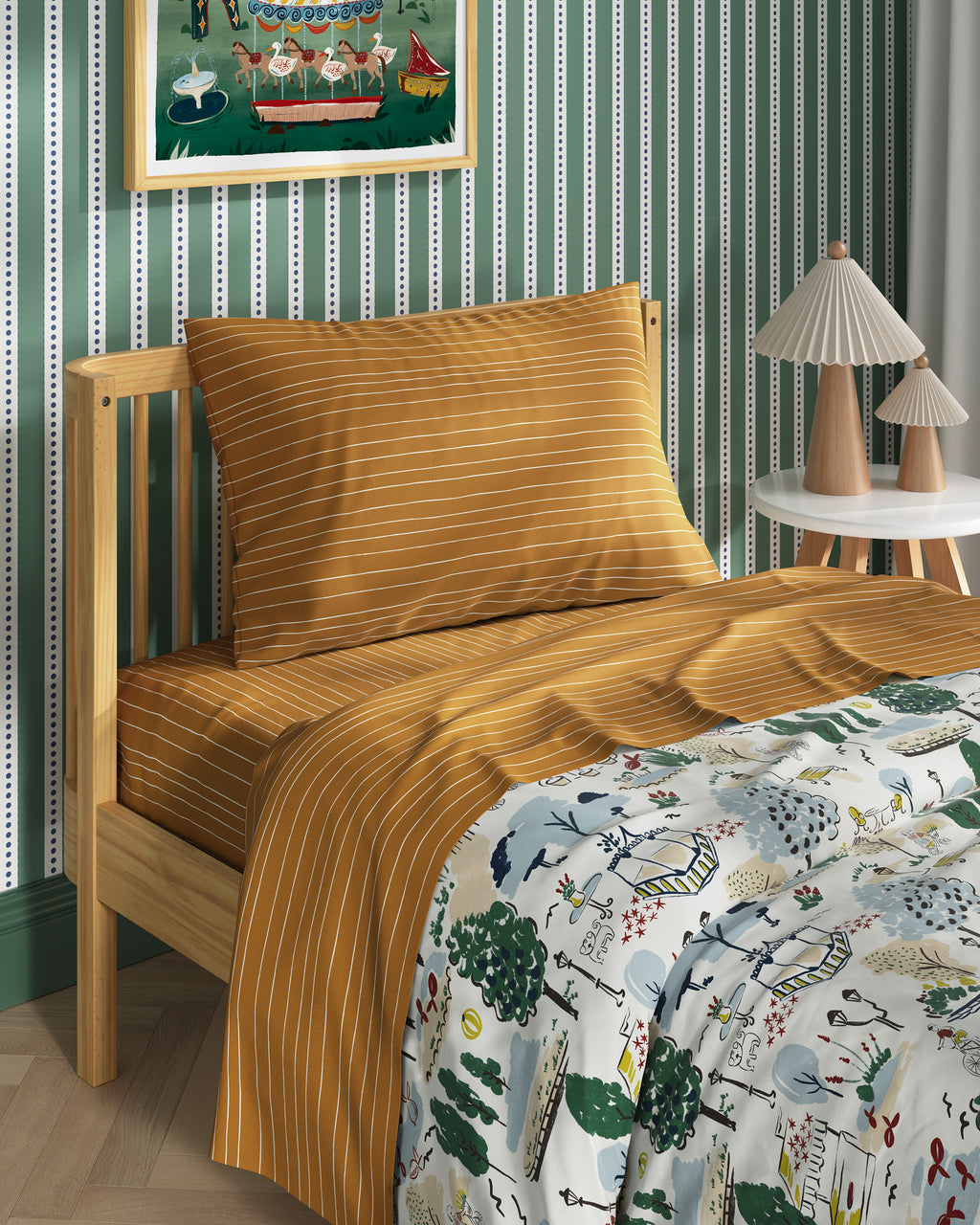 Artful Stripes Twin Sheet Set
