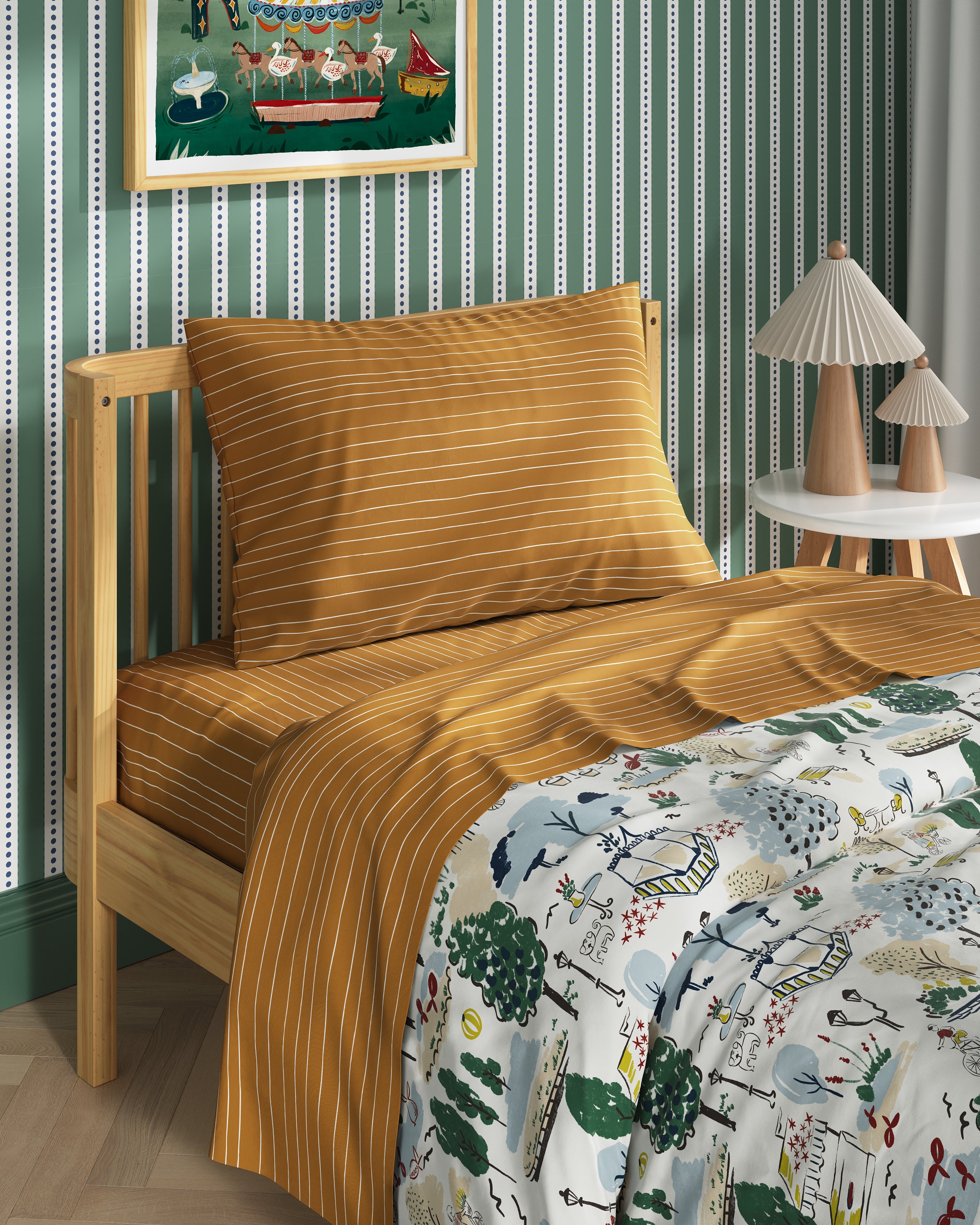 Artful Stripes Twin Sheet Set