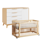 Wave Crib & Dresser 2 Piece Set