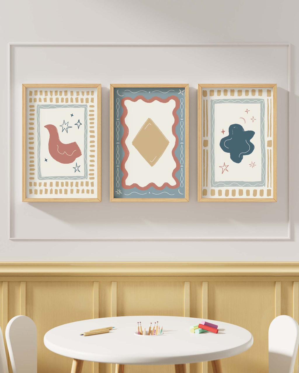Artist's Apartment Framed Wall Art Set in Bluebell
