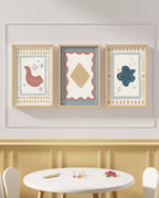 Artist's Apartment Framed Wall Art Set in Bluebell