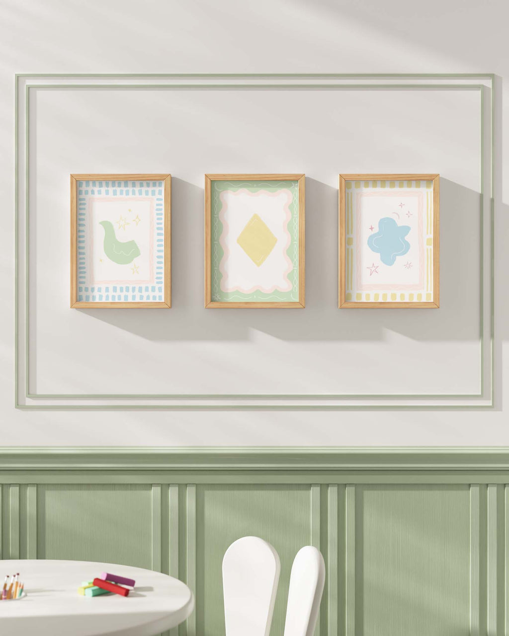 Artist's Apartment Framed Wall Art Set in Mint