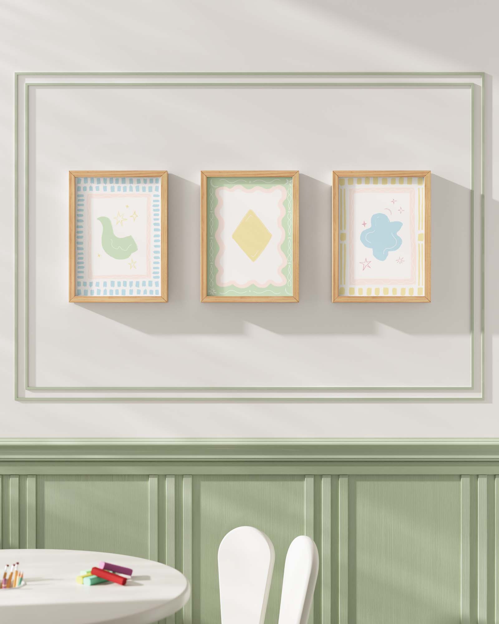 Artist's Apartment Framed Wall Art Set in Mint