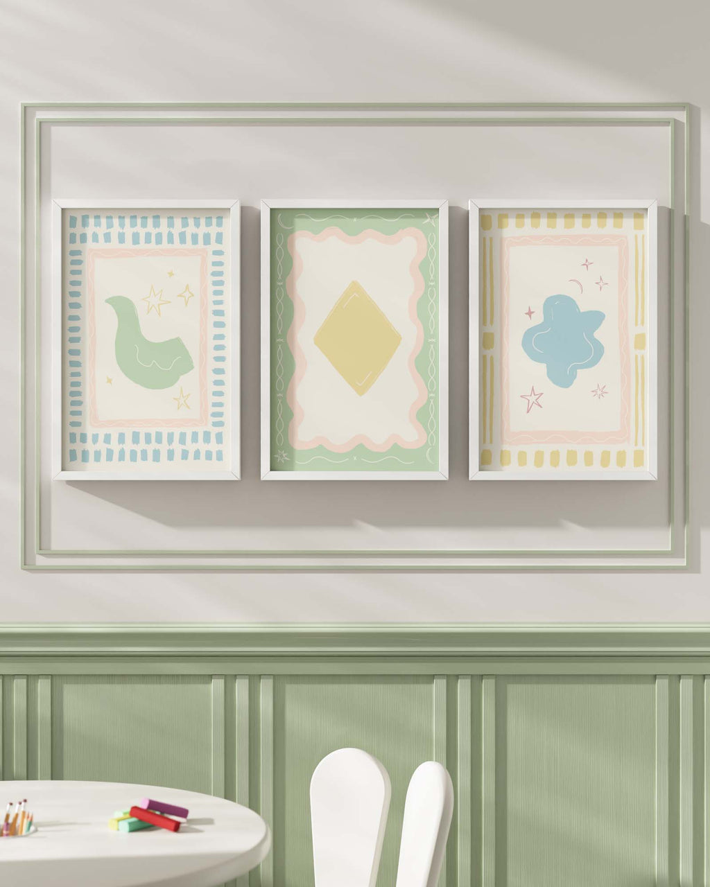 Artist's Apartment Framed Wall Art Set in Mint