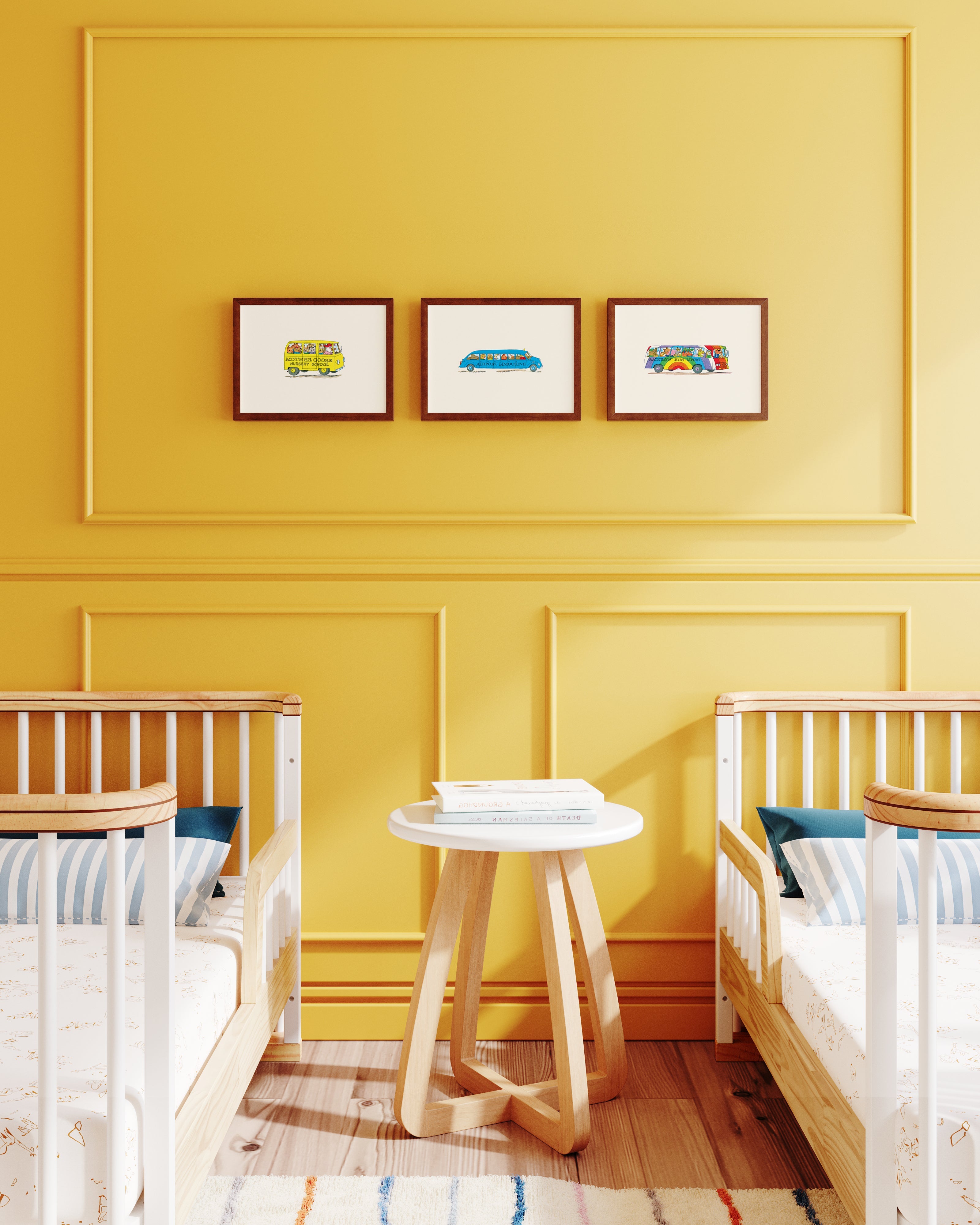 Busytown Buses Framed Wall Art Set | Richard Scarry x Nestig