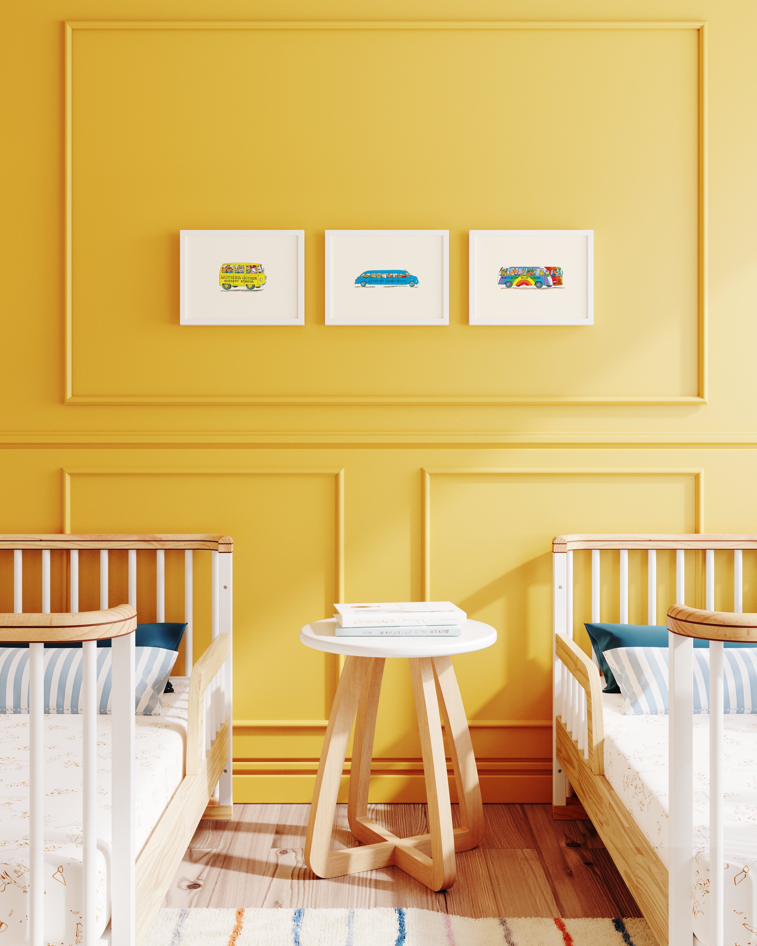 Busytown Buses Framed Wall Art Set | Richard Scarry x Nestig