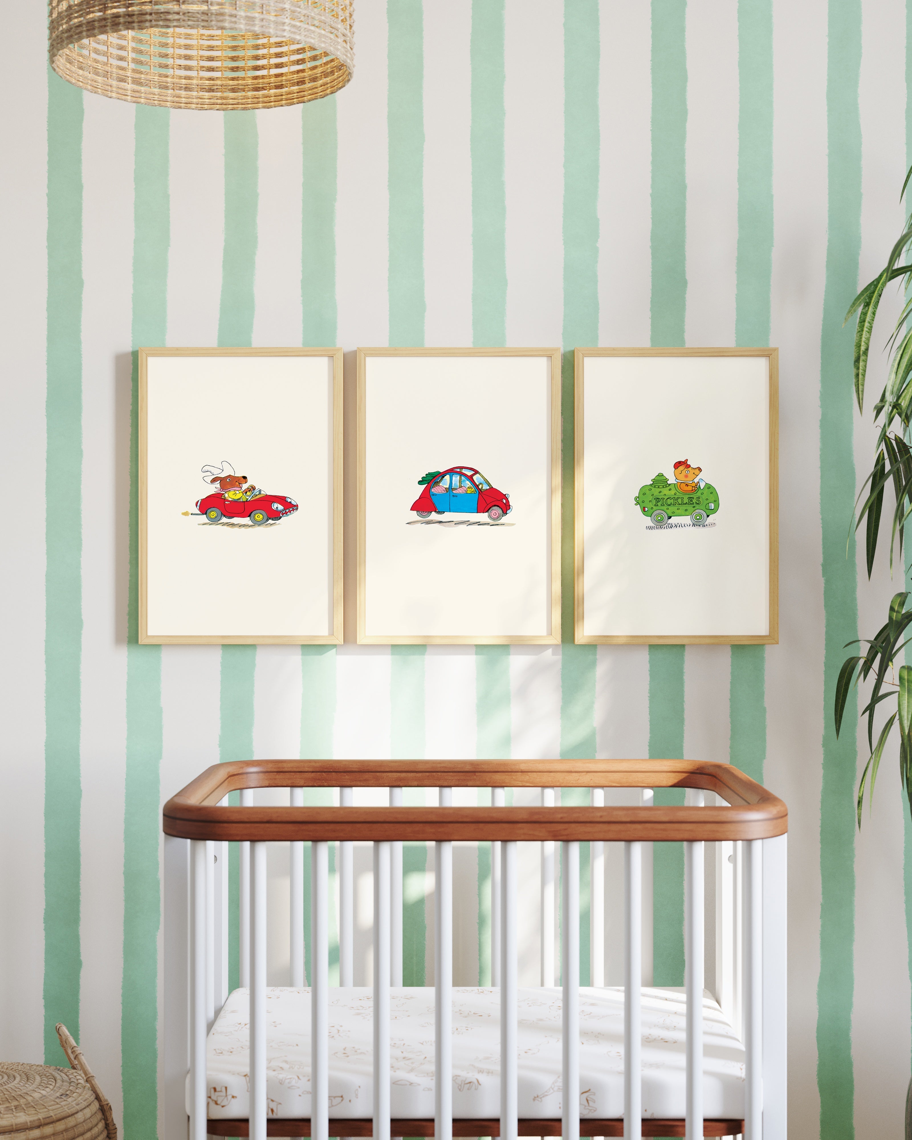 Busytown Cars Framed Wall Art Set | Richard Scarry x Nestig