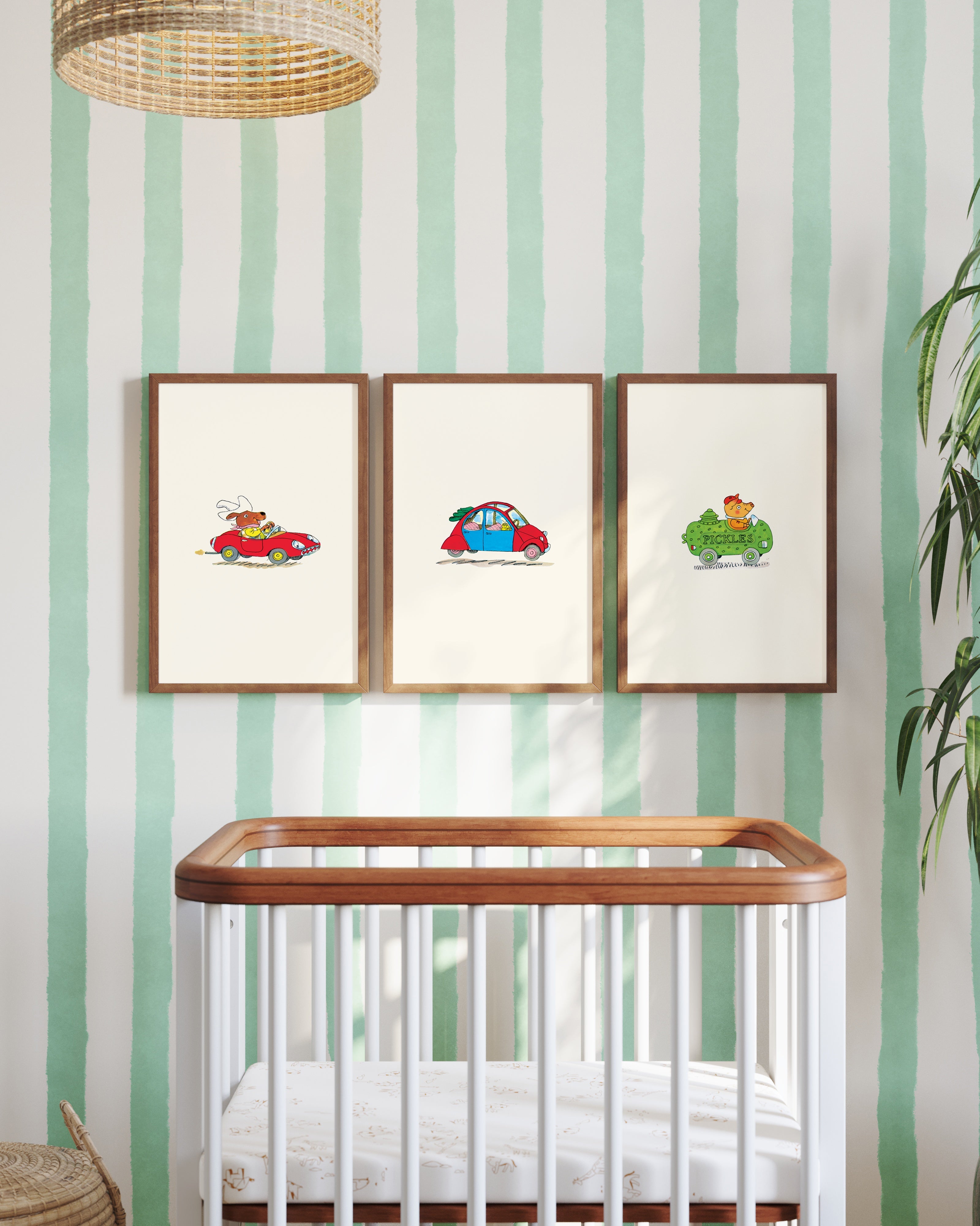 Busytown Cars Framed Wall Art Set | Richard Scarry x Nestig