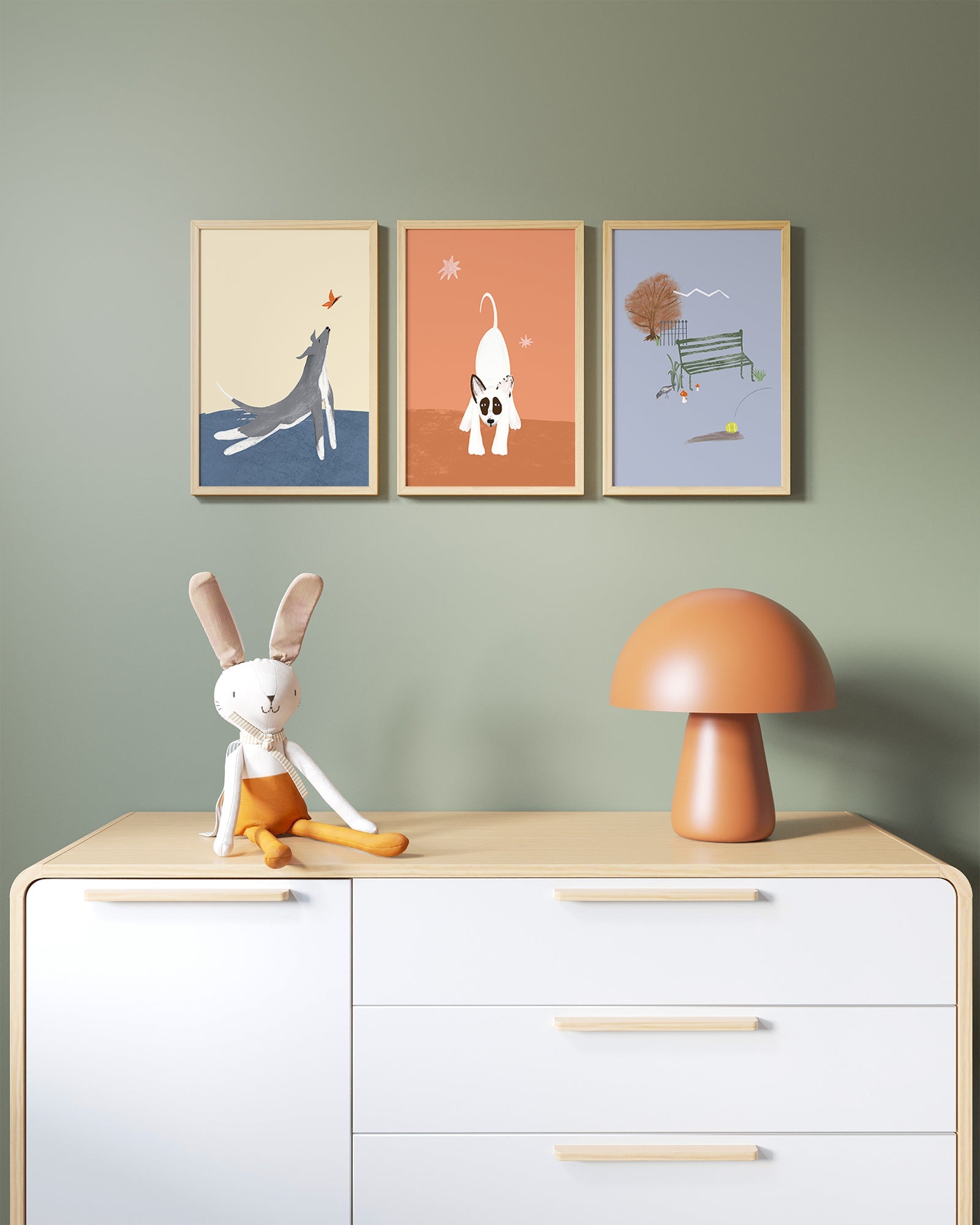Central Park Dogs Framed Wall Art Set