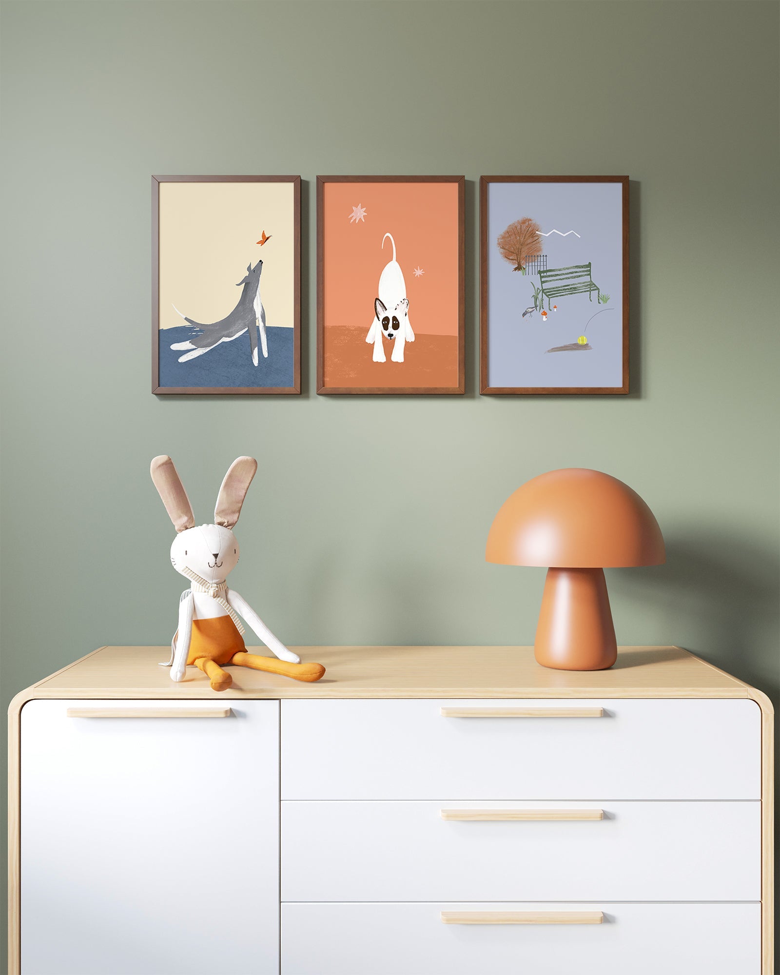 Central Park Dogs Framed Wall Art Set