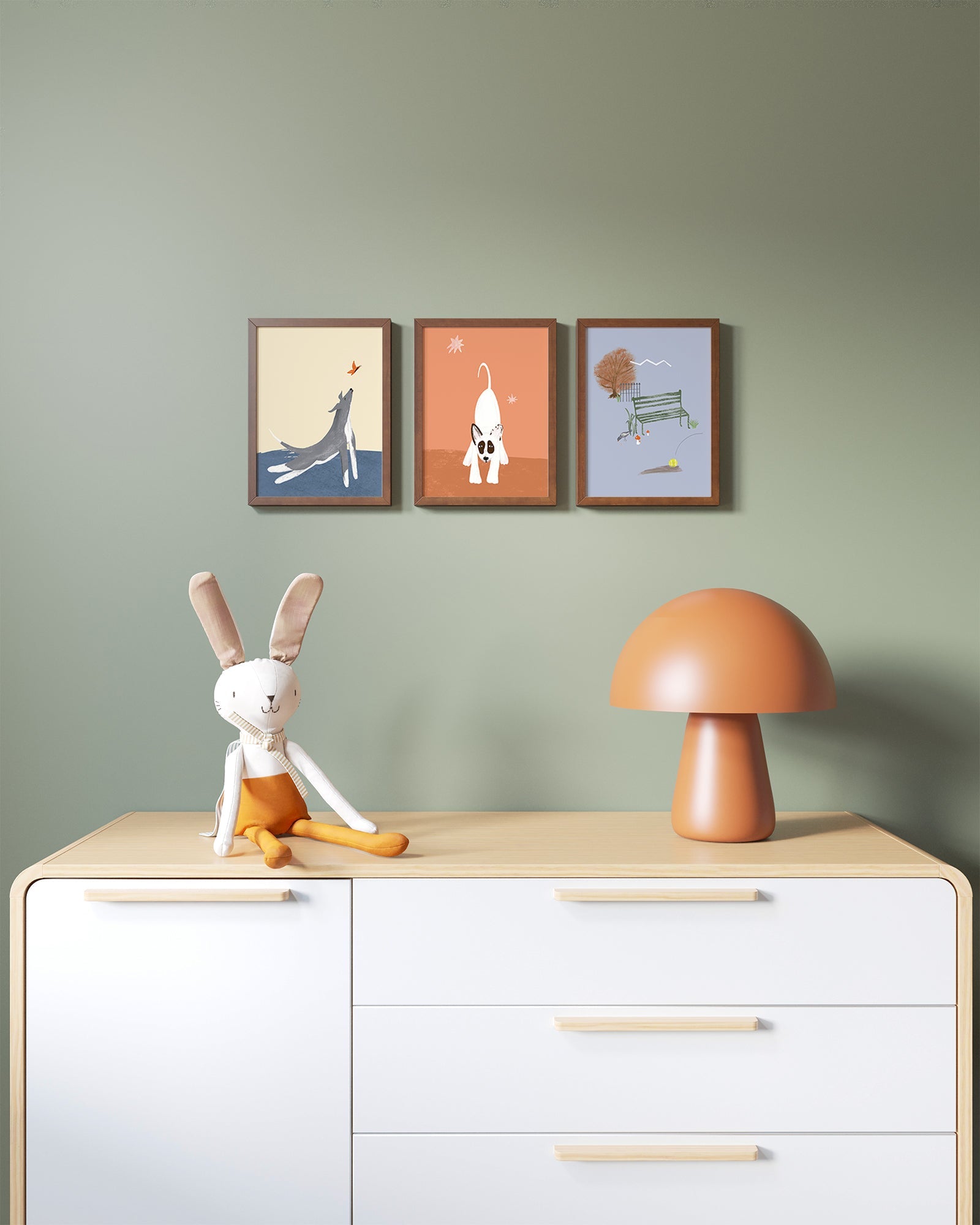 Central Park Dogs Framed Wall Art Set