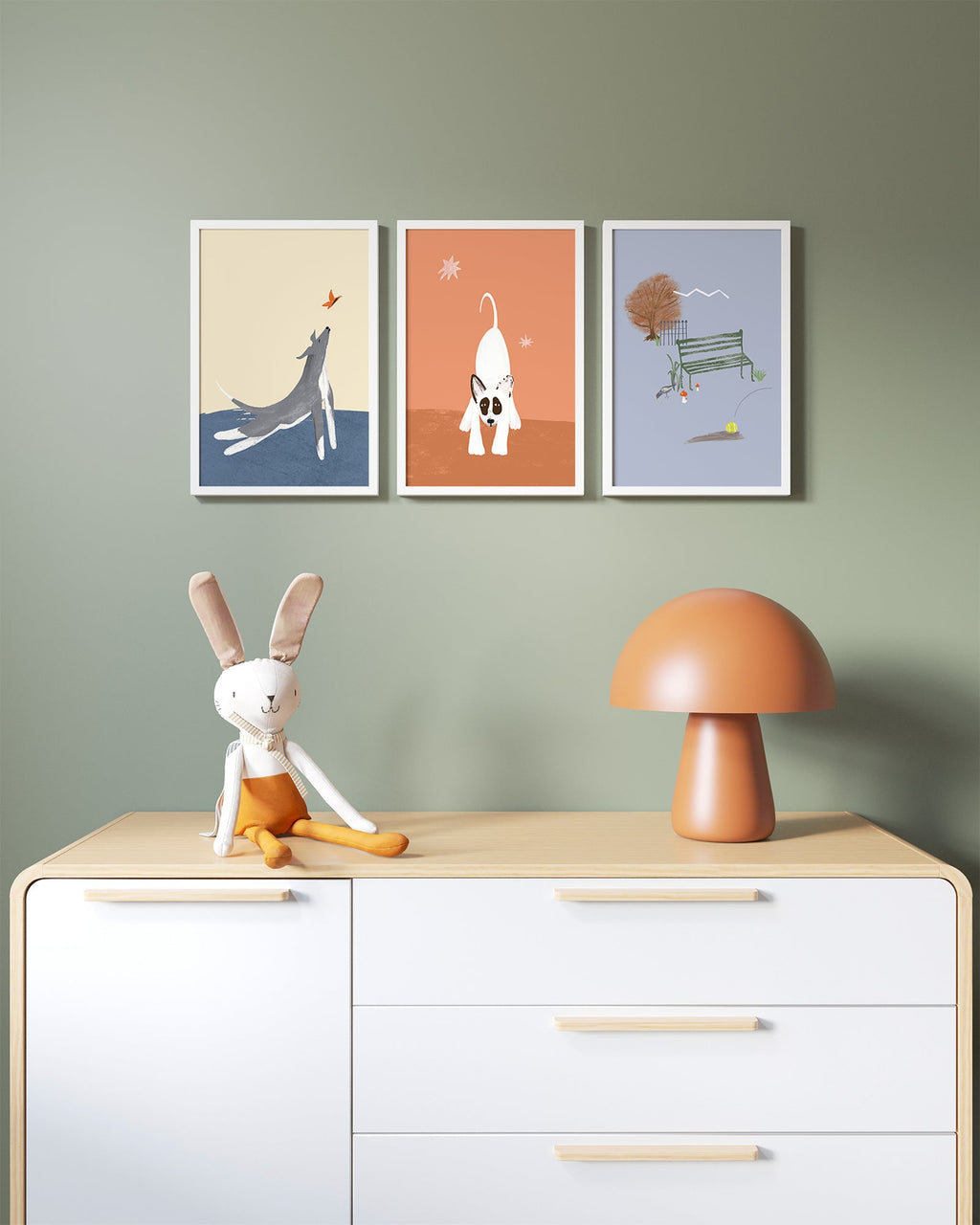 Central Park Dogs Framed Wall Art Set