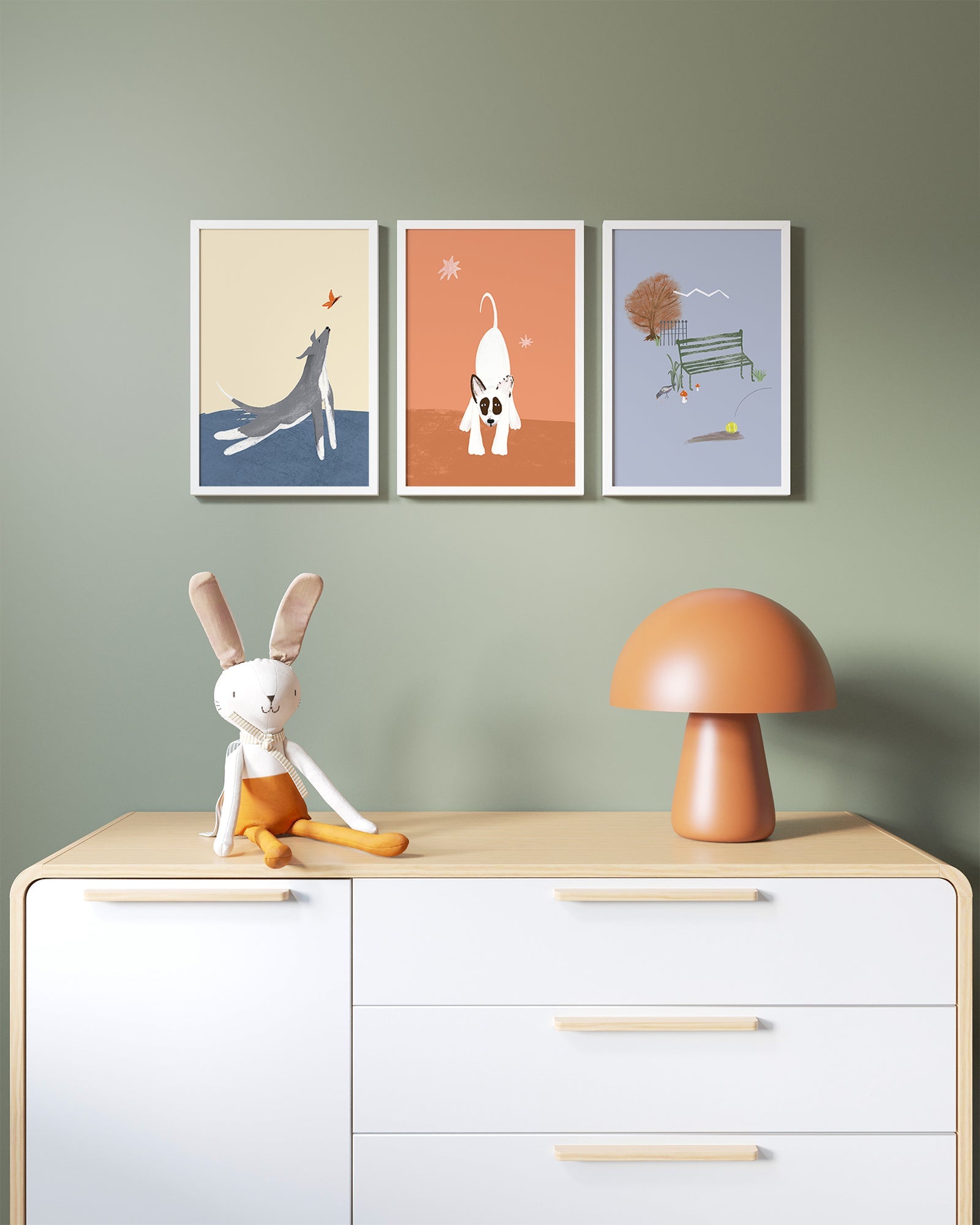 Central Park Dogs Framed Wall Art Set