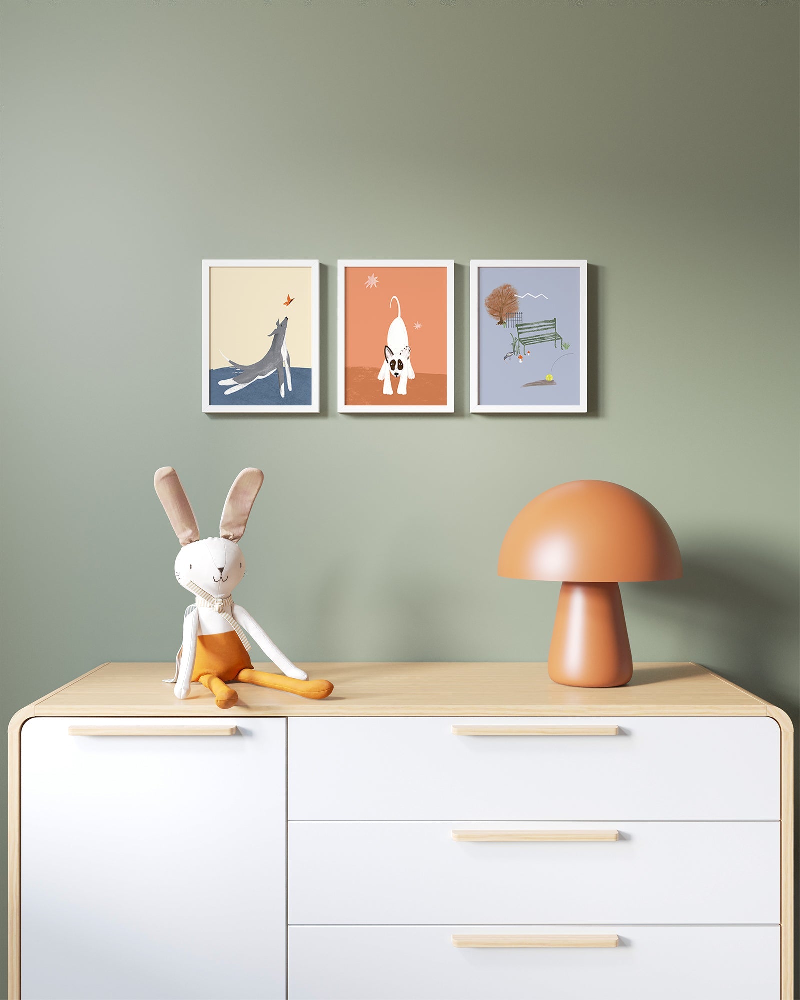 Central Park Dogs Framed Wall Art Set