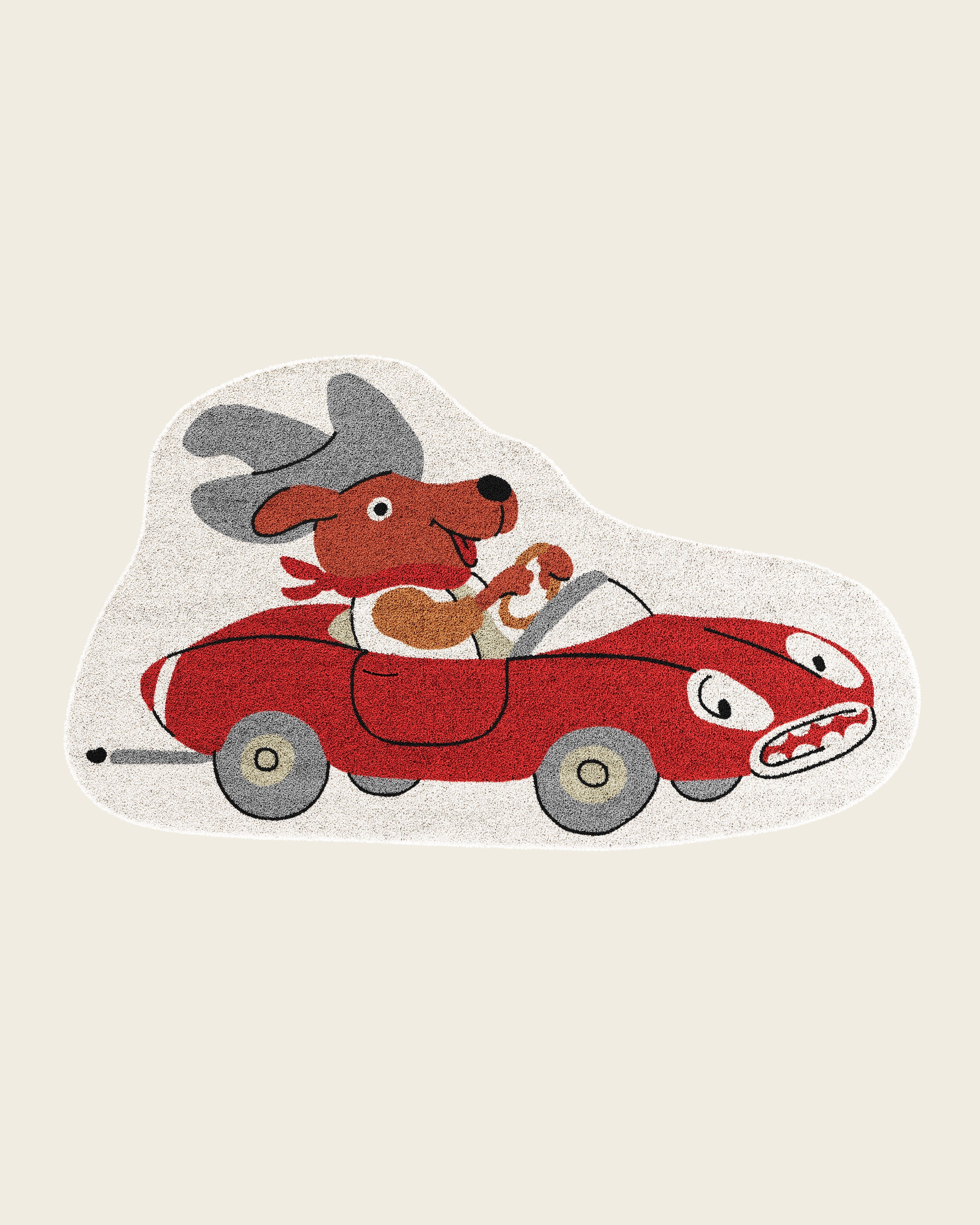Dingo Dog Car Washable Rug | Richard Scarry x Nestig