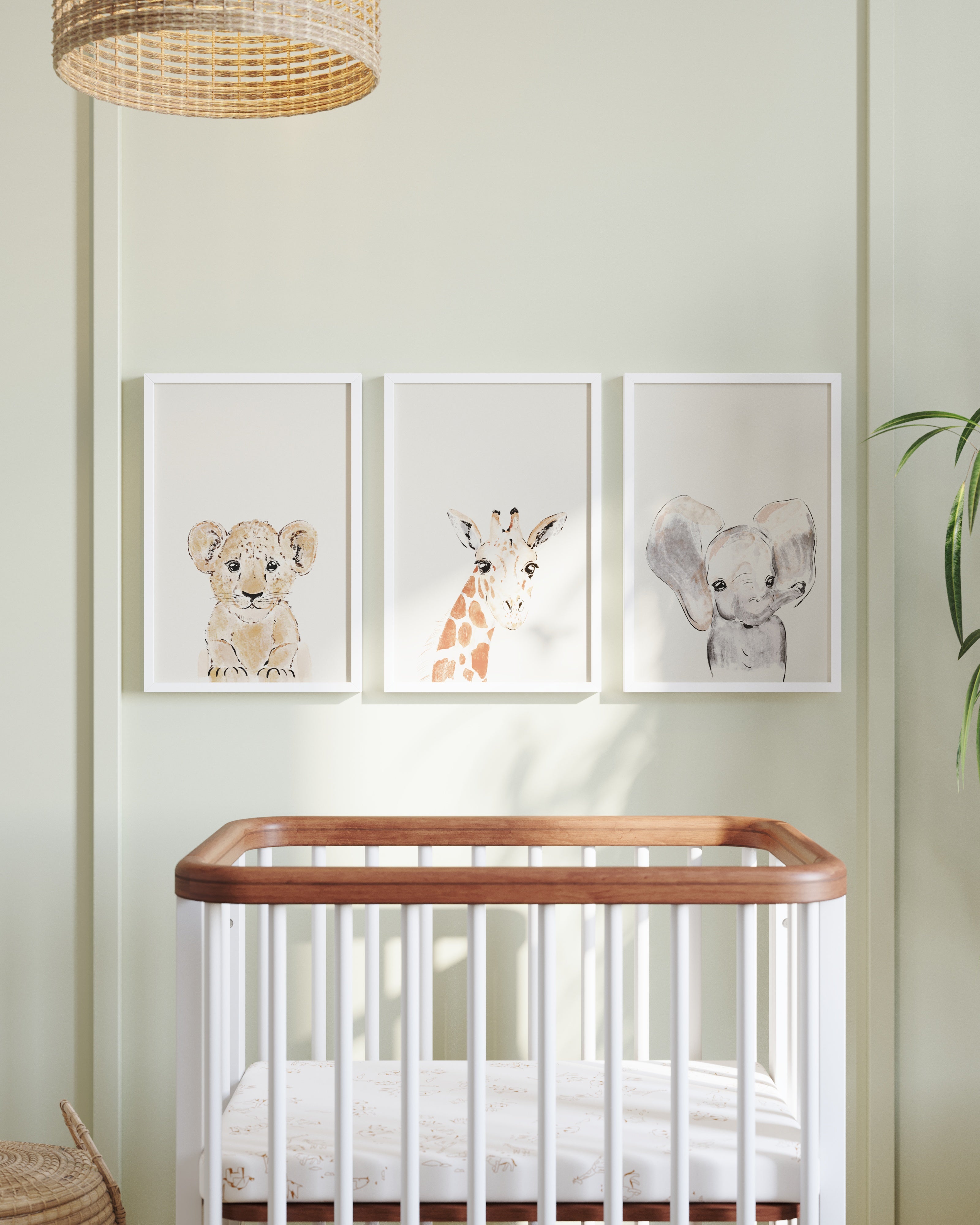 Safari Animals Framed Wall Art Set