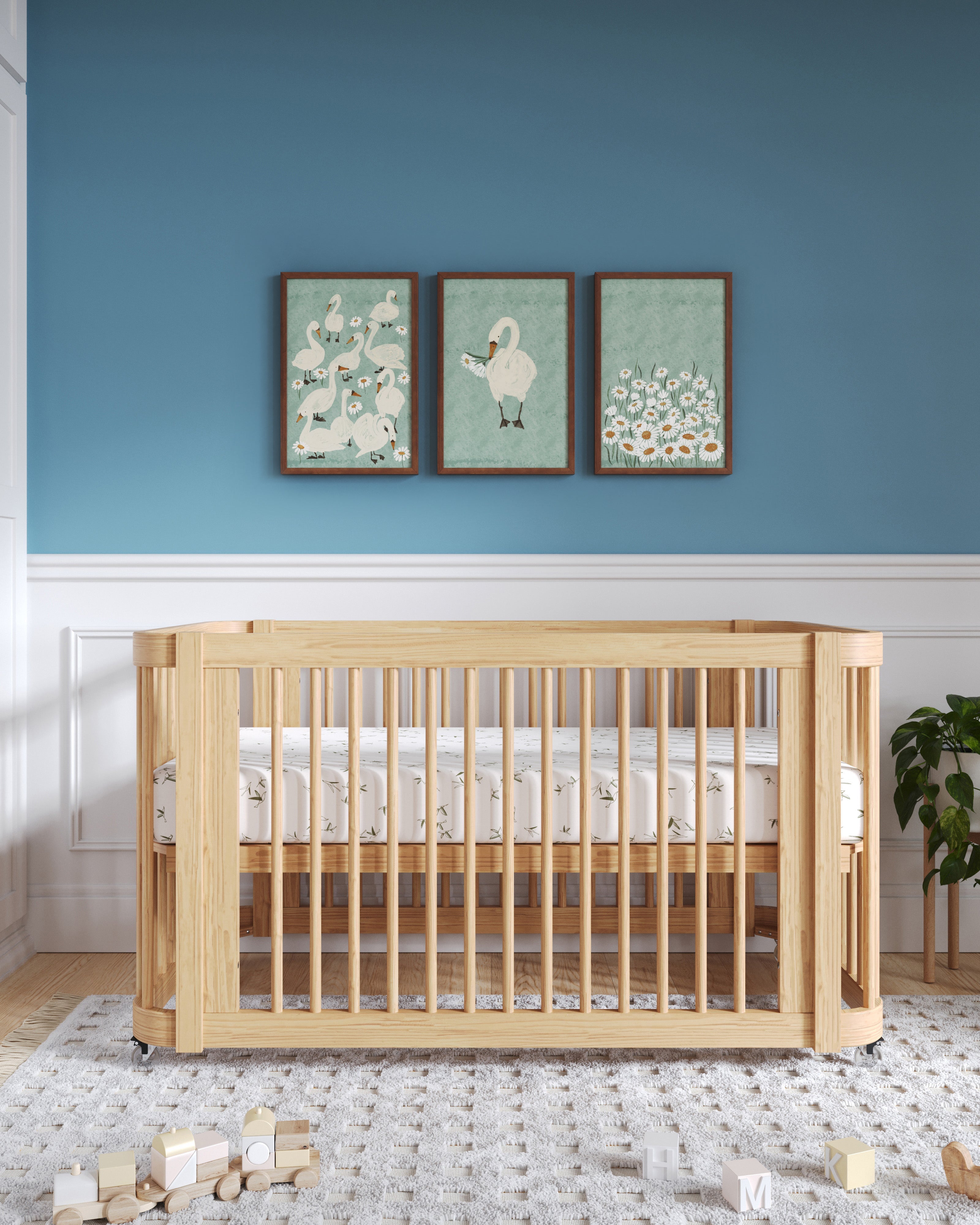 Several Swans Framed Wall Art Set in Mist