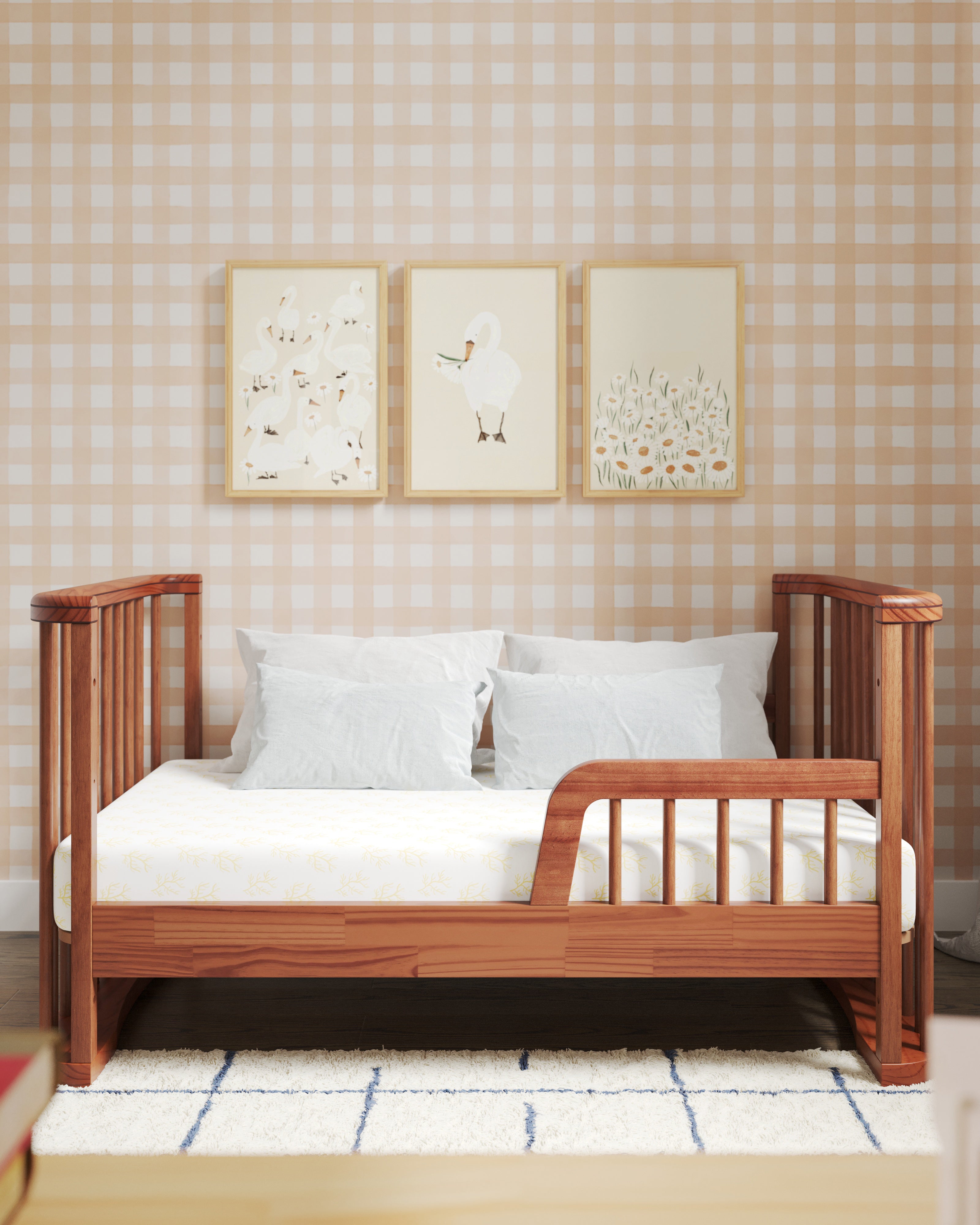 Several Swans Framed Wall Art Set in Shell