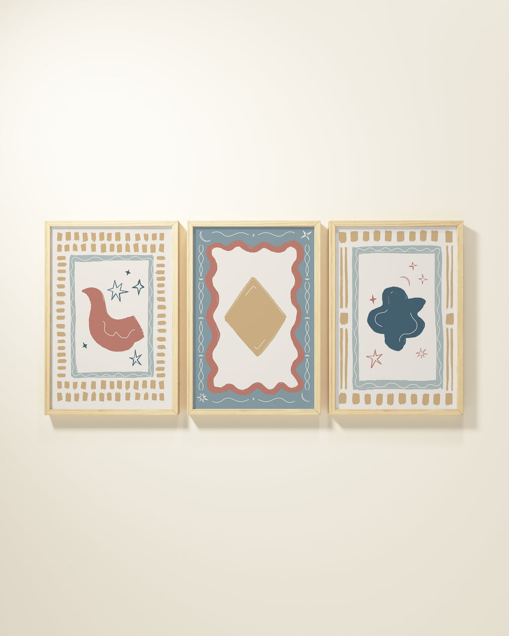 Artist's Apartment Framed Wall Art Set in Bluebell