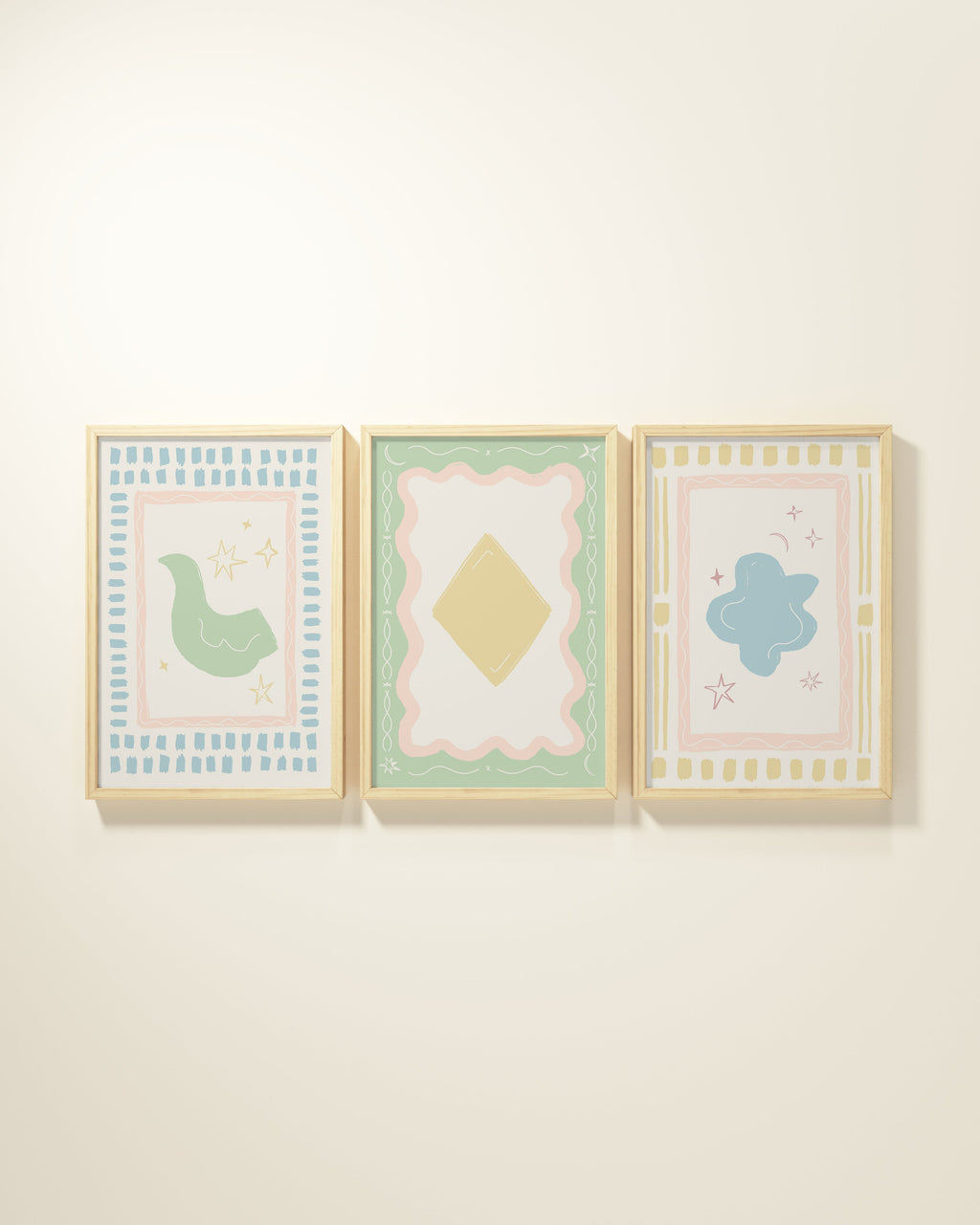 Artist's Apartment Framed Wall Art Set in Mint