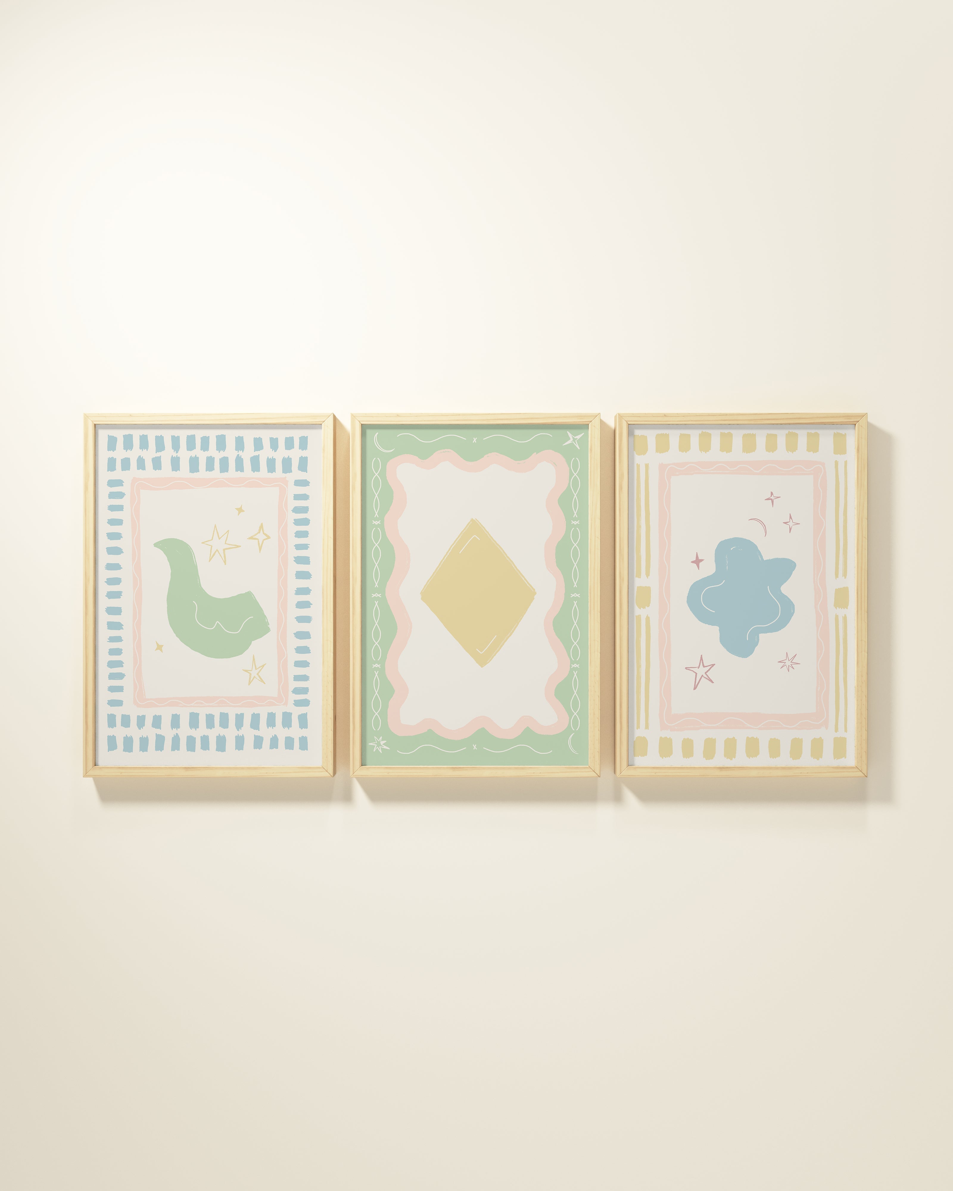 Artist's Apartment Framed Wall Art Set in Mint