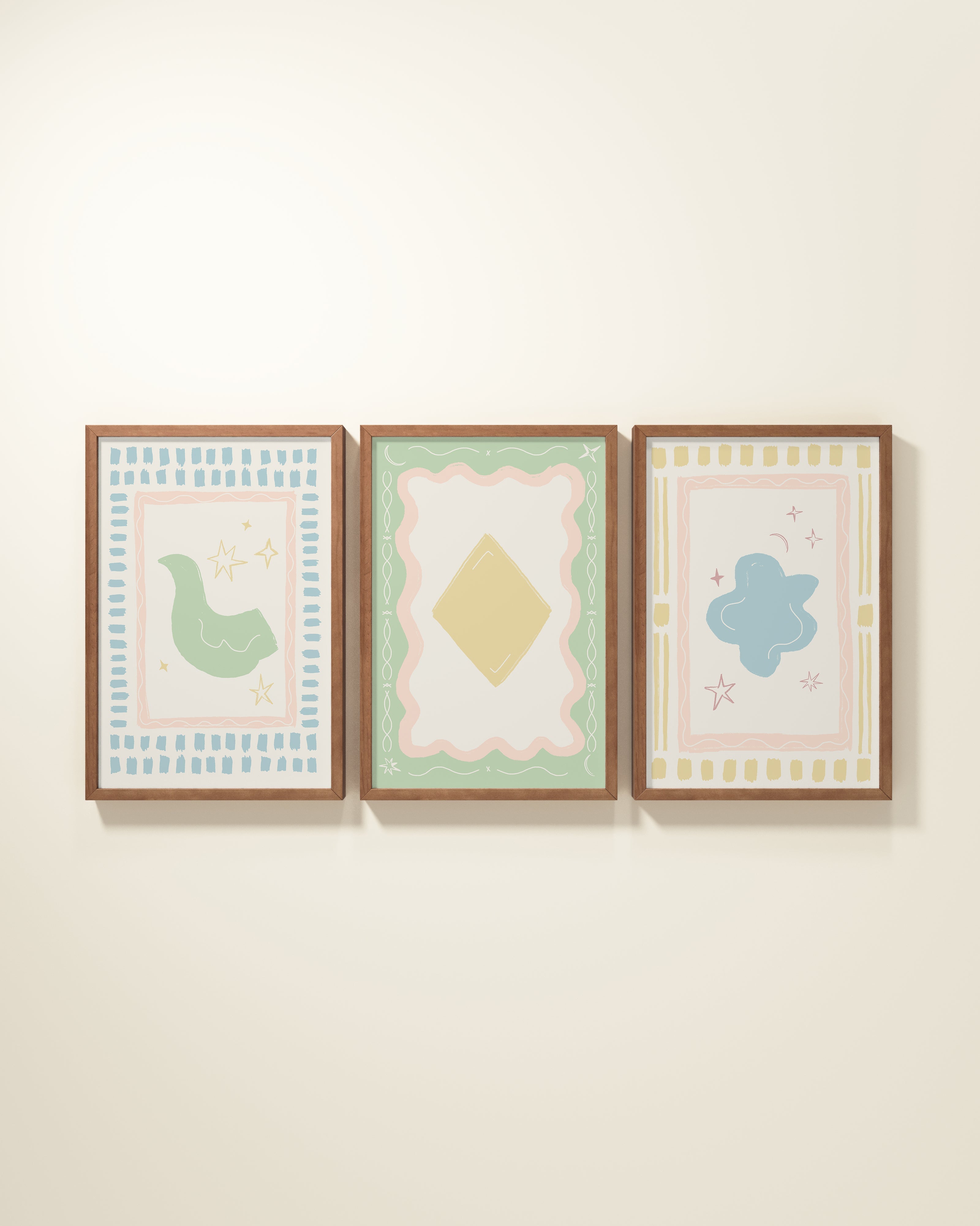 Artist's Apartment Framed Wall Art Set in Mint
