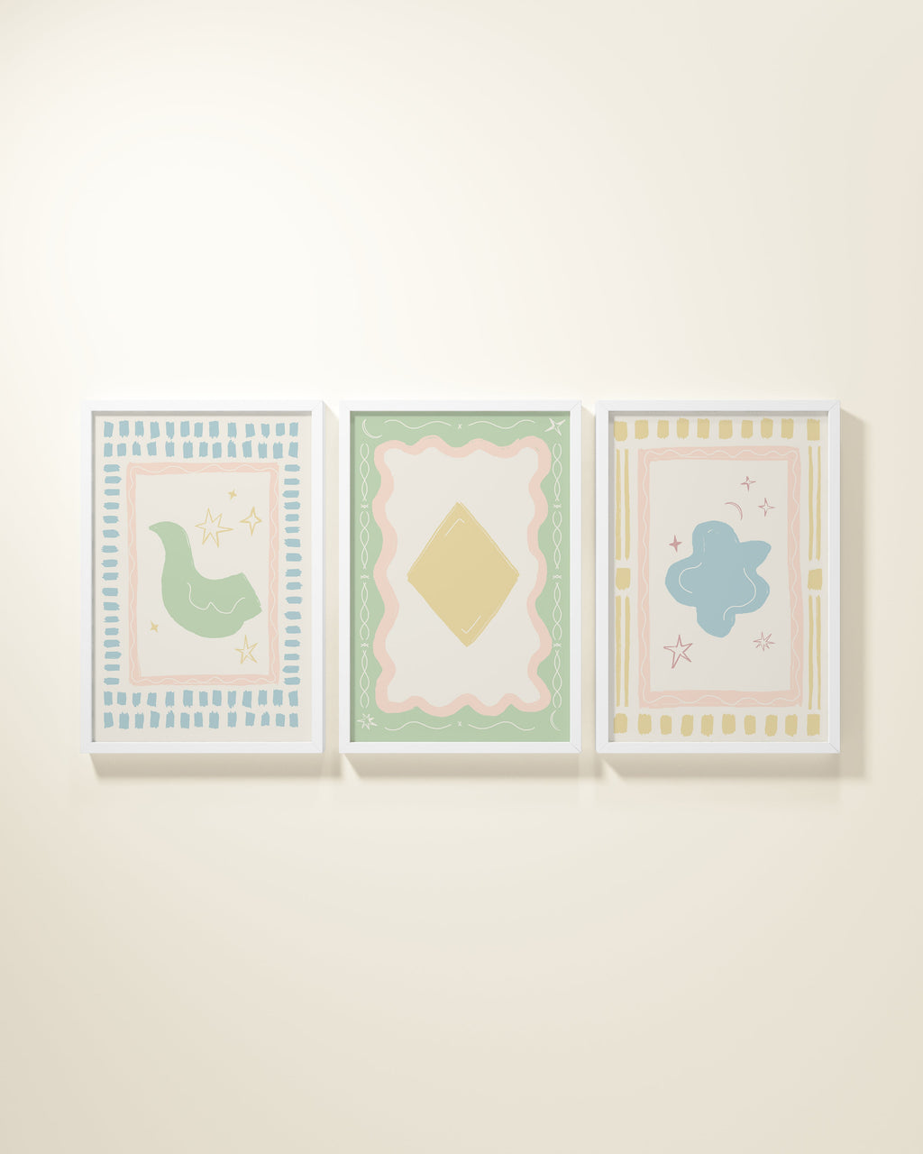 Artist's Apartment Framed Wall Art Set in Mint