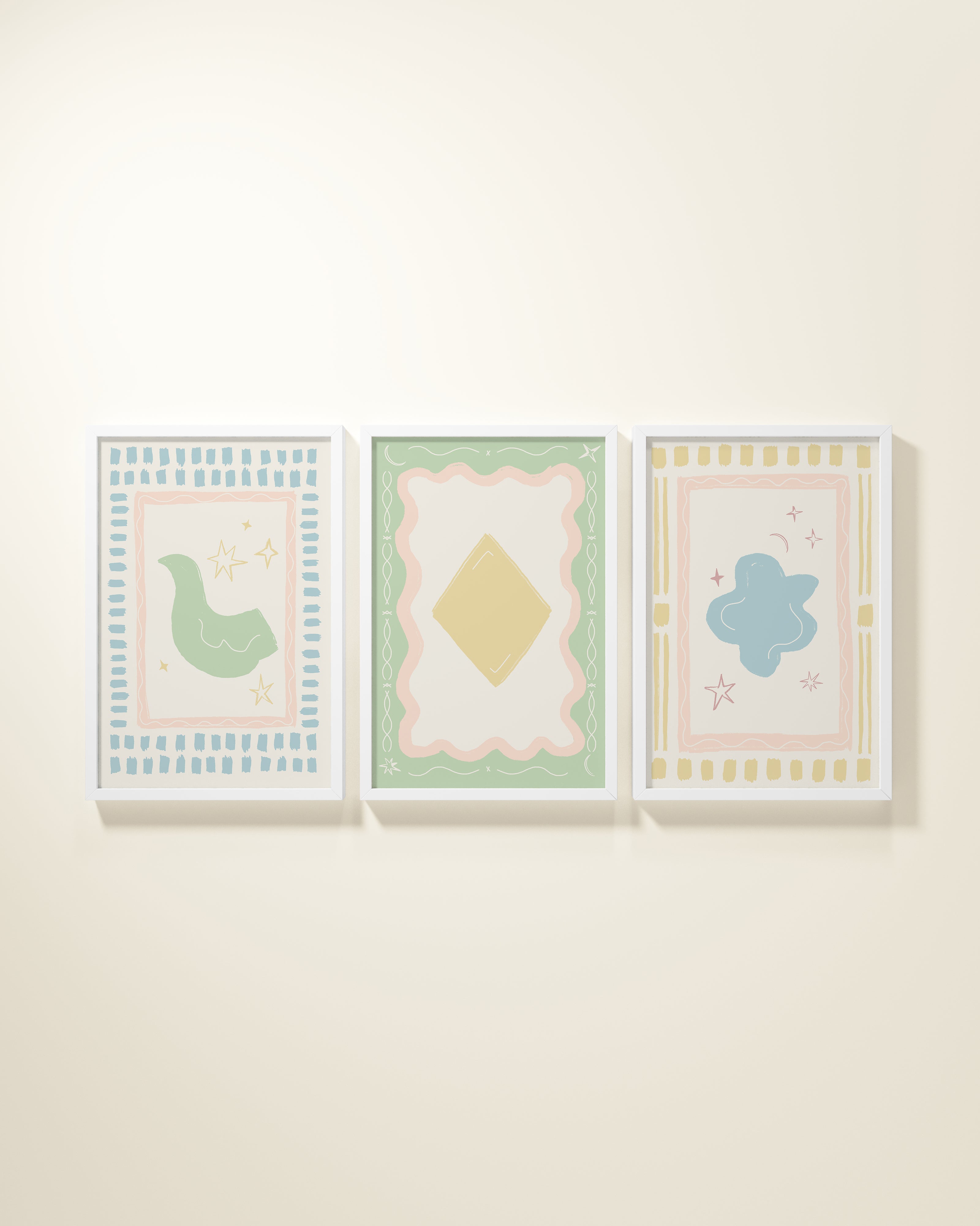 Artist's Apartment Framed Wall Art Set in Mint