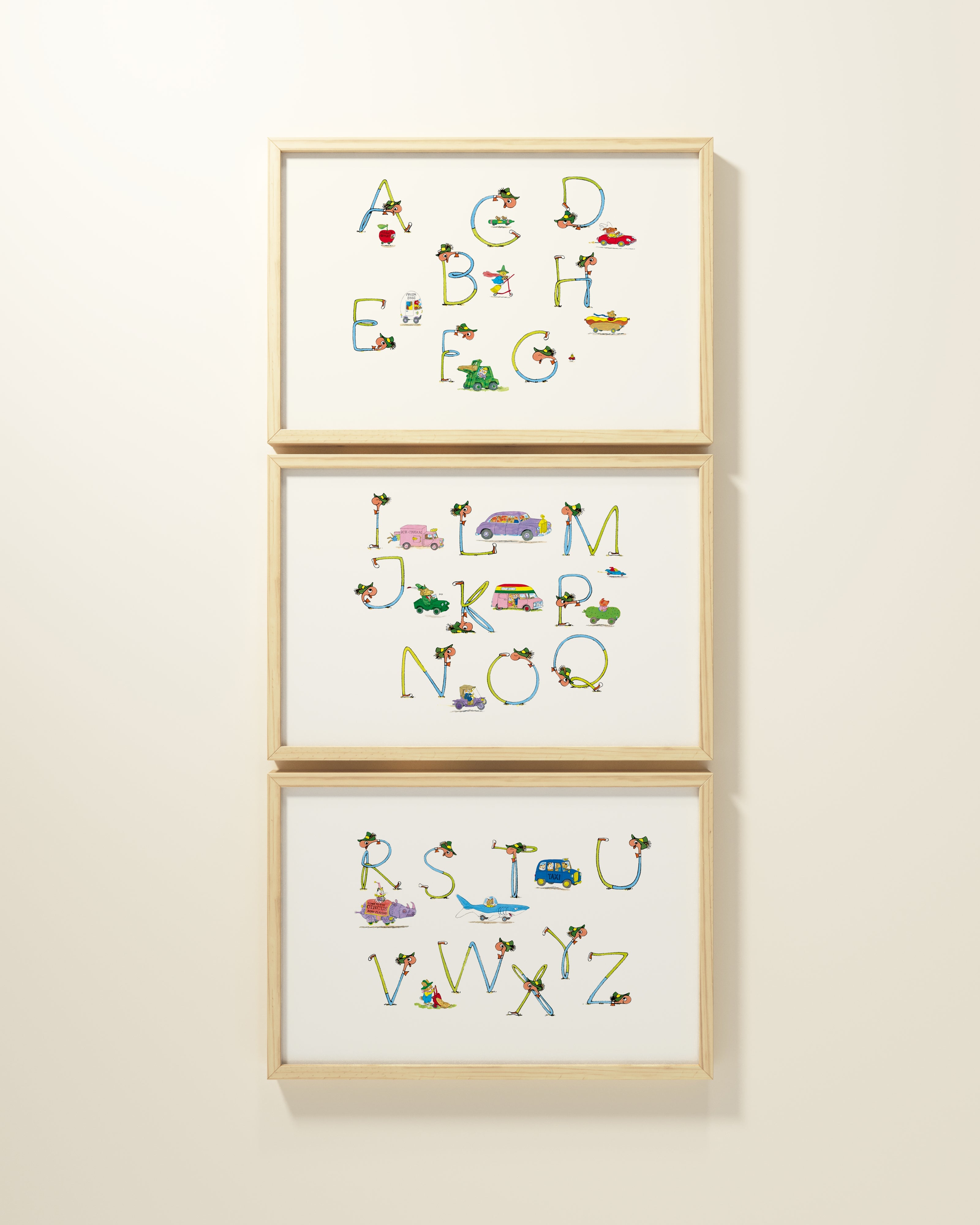 Busytown ABCs Framed Wall Art Set | Richard Scarry x Nestig