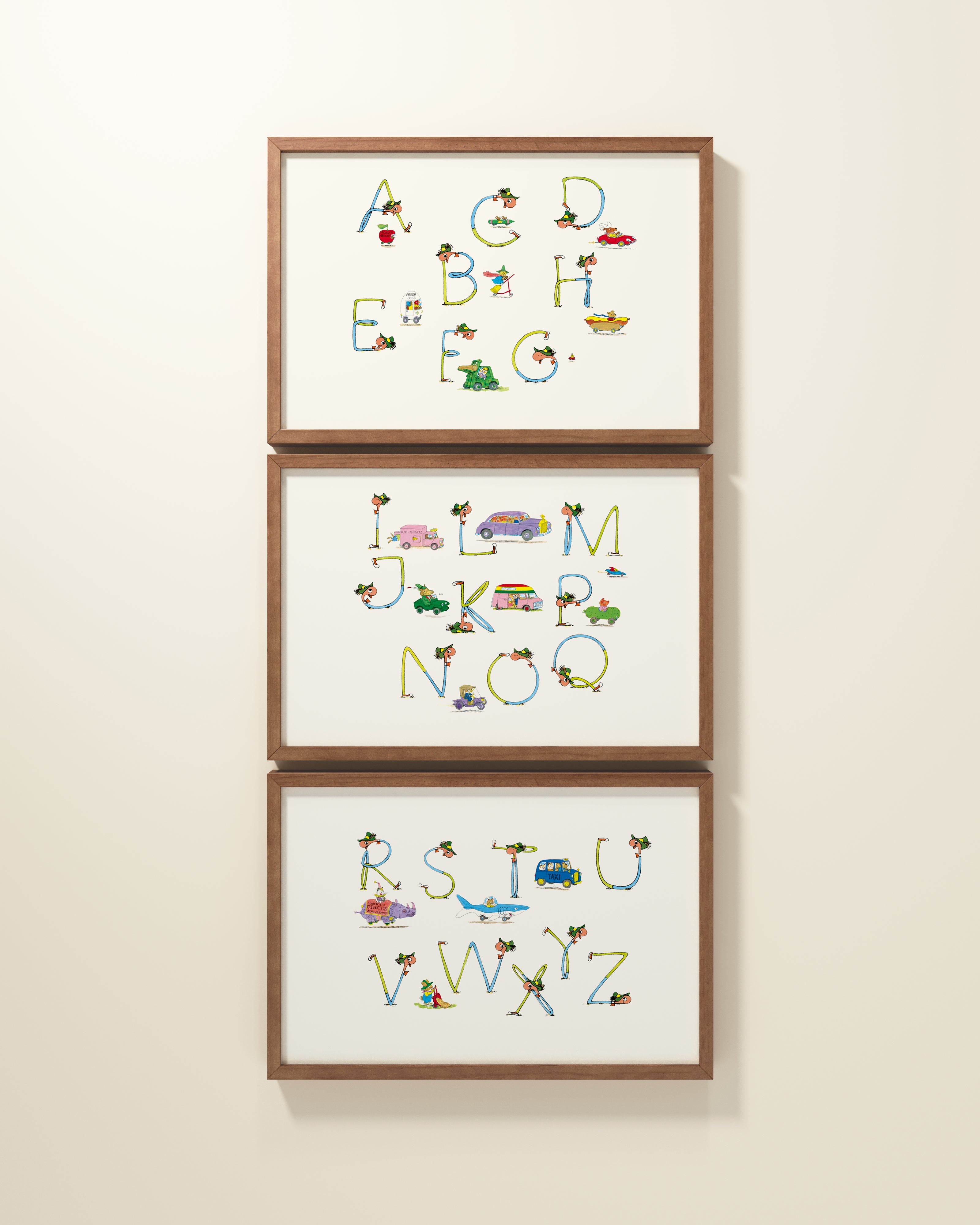 Busytown ABCs Framed Wall Art Set | Richard Scarry x Nestig
