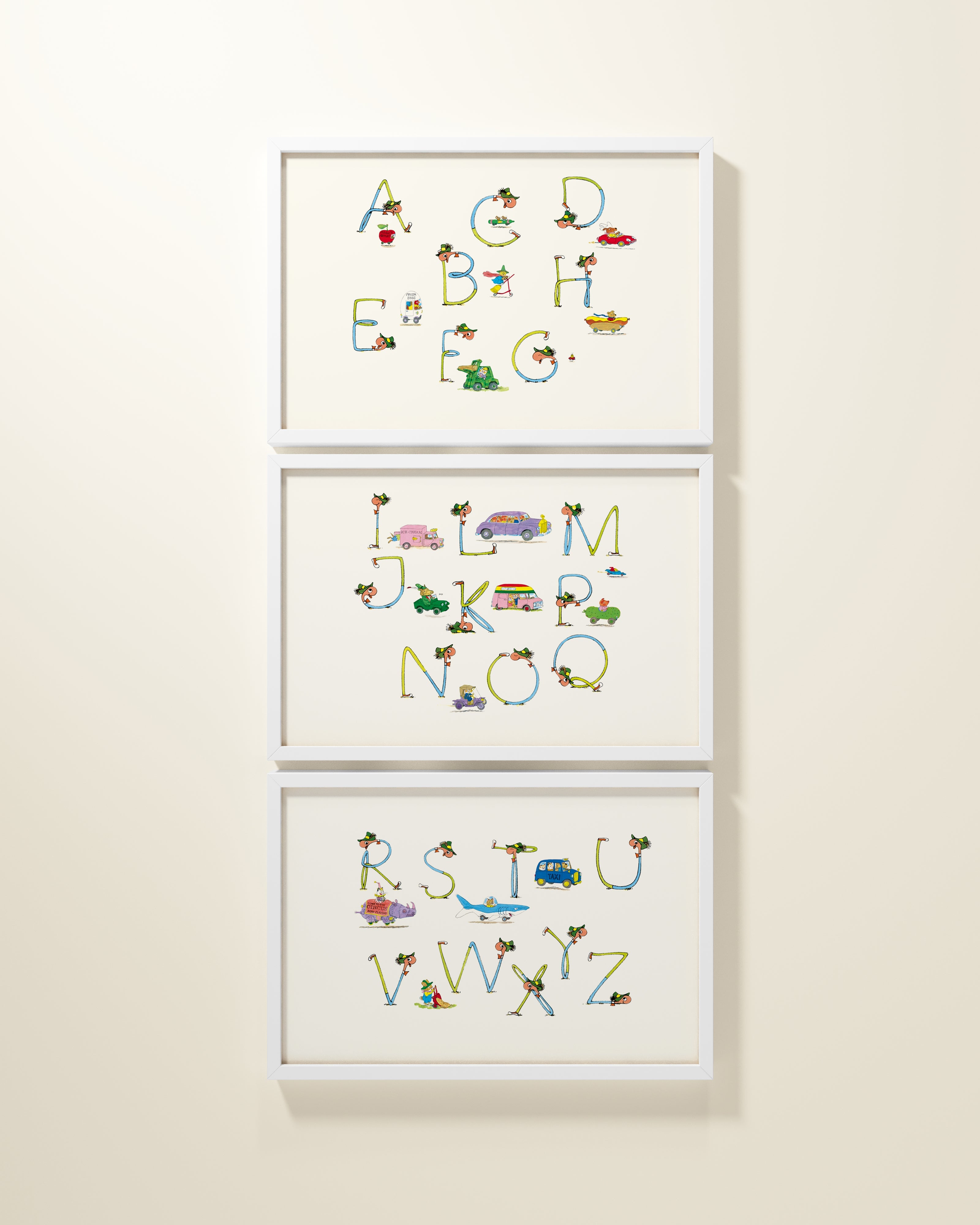 Busytown ABCs Framed Wall Art Set | Richard Scarry x Nestig