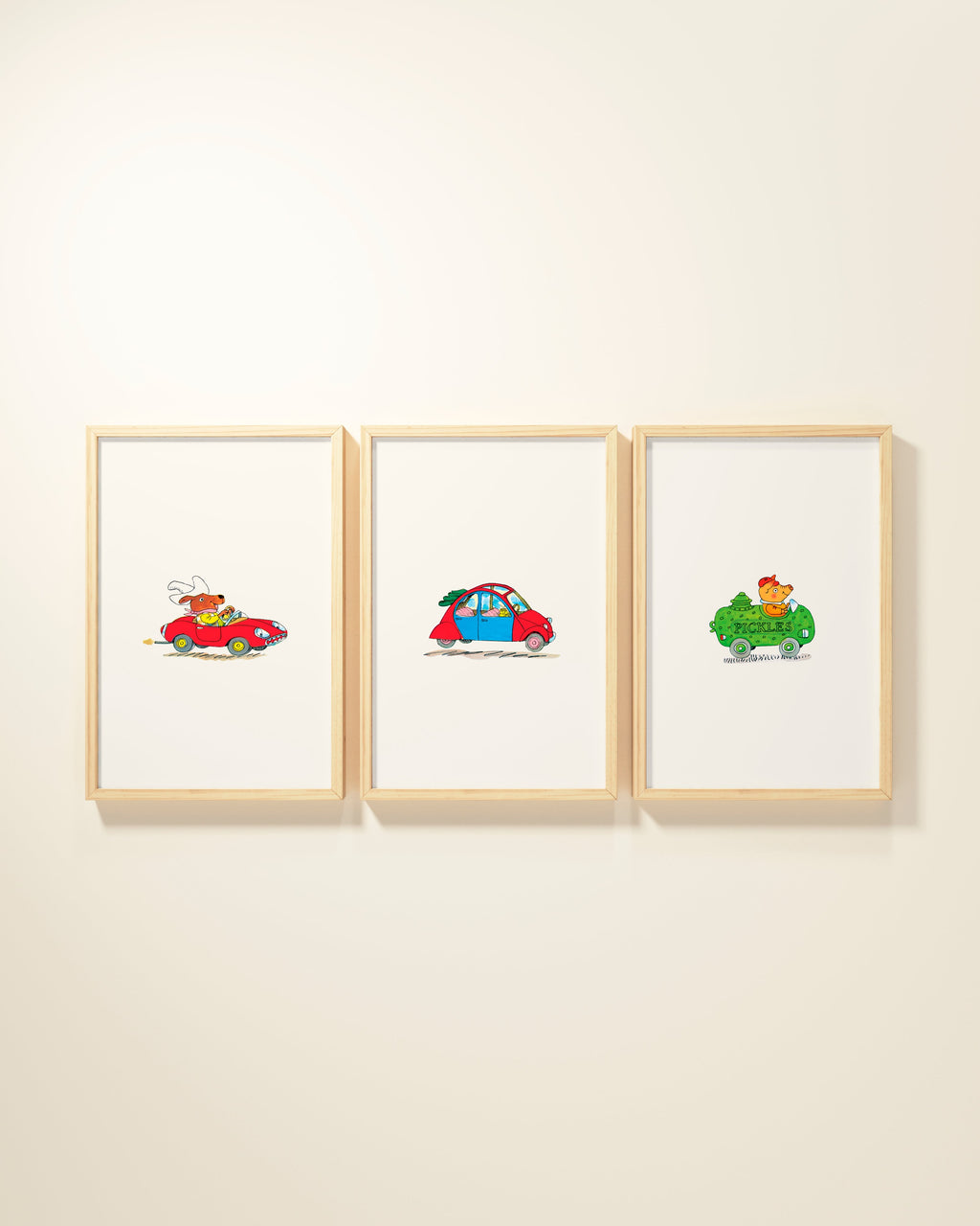 Busytown Cars Framed Wall Art Set | Richard Scarry x Nestig