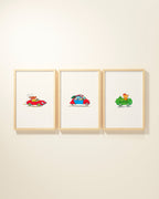 Busytown Cars Framed Wall Art Set | Richard Scarry x Nestig