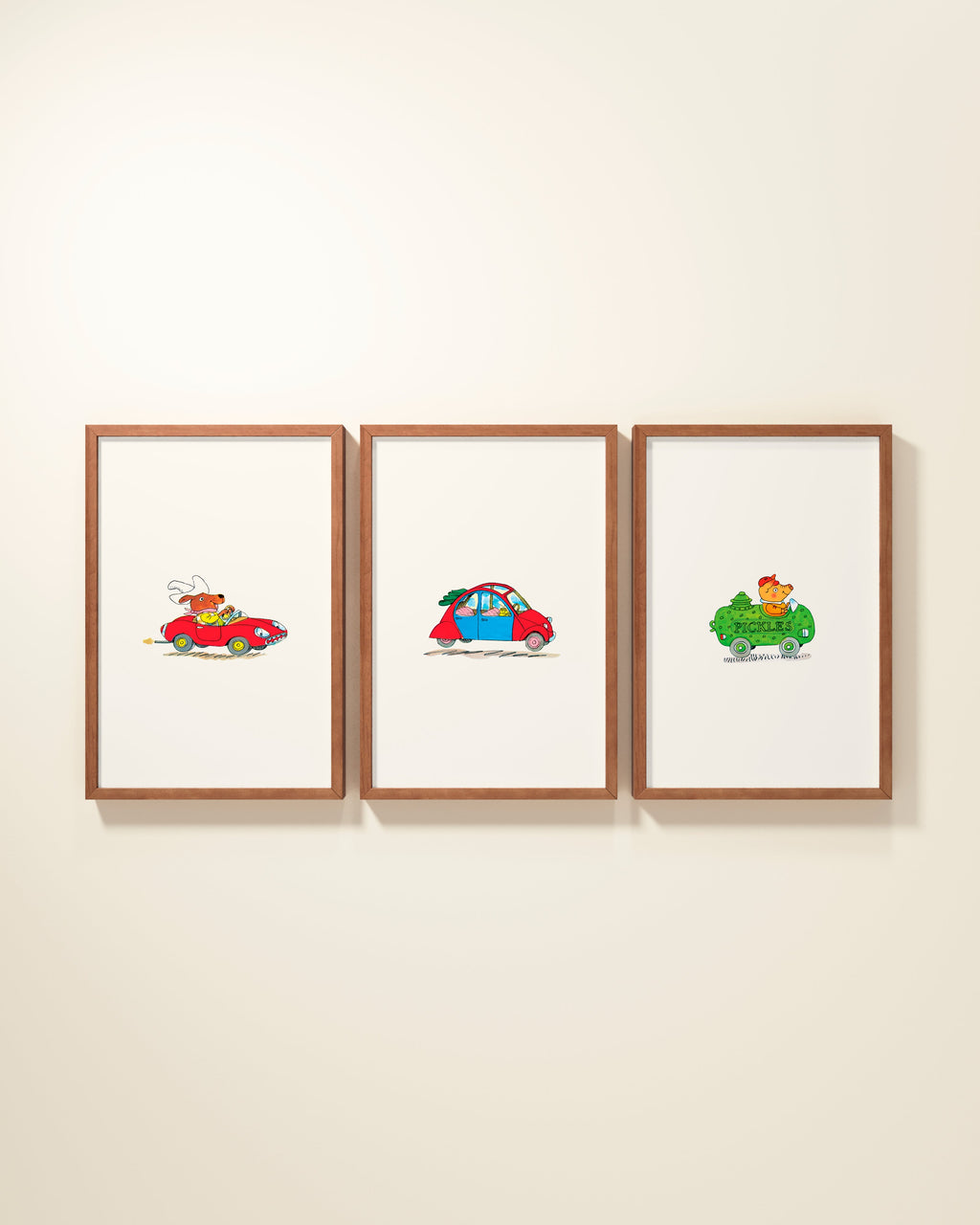 Busytown Cars Framed Wall Art Set | Richard Scarry x Nestig