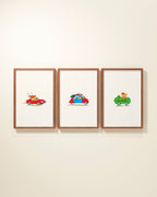 Busytown Cars Framed Wall Art Set | Richard Scarry x Nestig