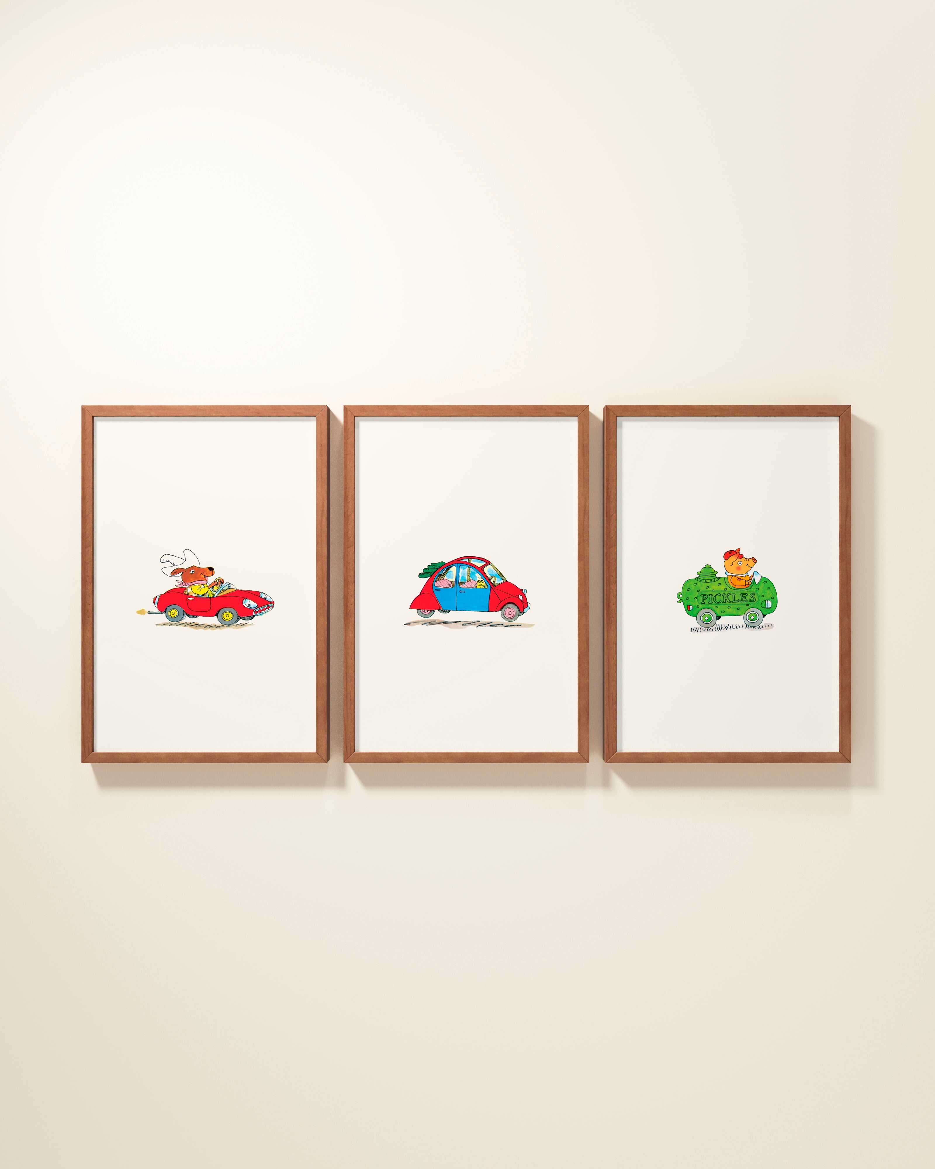 Busytown Cars Framed Wall Art Set | Richard Scarry x Nestig